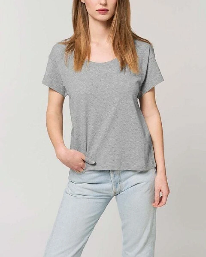 YTWOO Locker geschnittenes Damen T-Shirt aus Bio Baumwolle