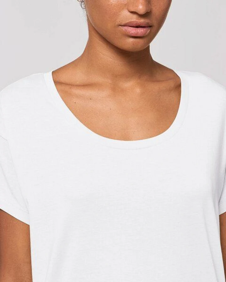 YTWOO Locker geschnittenes Damen T-Shirt aus Bio Baumwolle