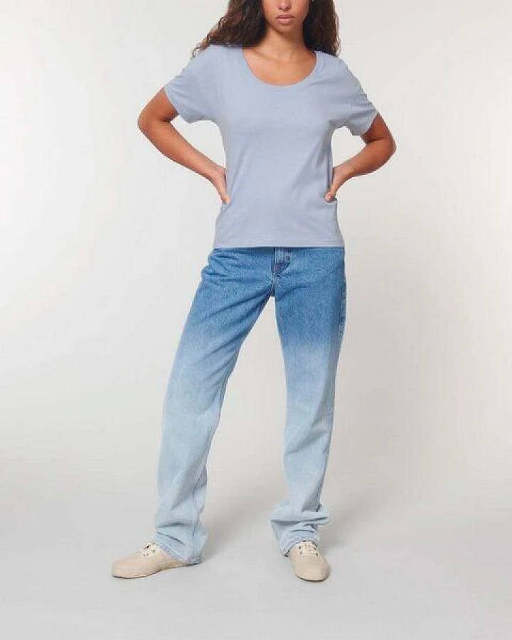 YTWOO Locker geschnittenes Damen T-Shirt aus Bio Baumwolle