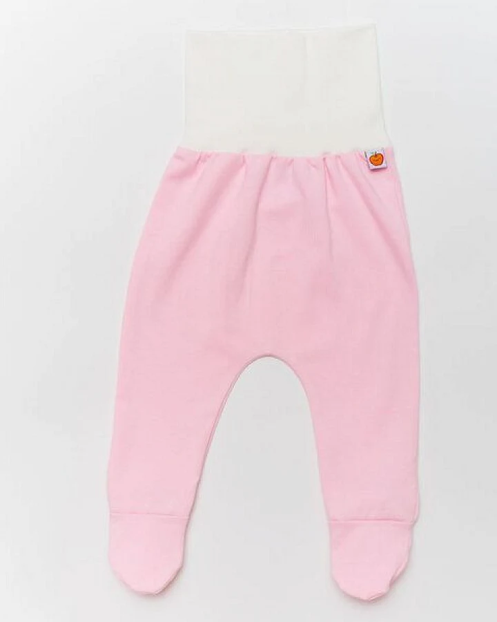 Cheeky Apple Strampelhose mit Füßen aus Bio-Baumwolle "Baby Basic Uni" Hellrosa/Hellblau/Weiß