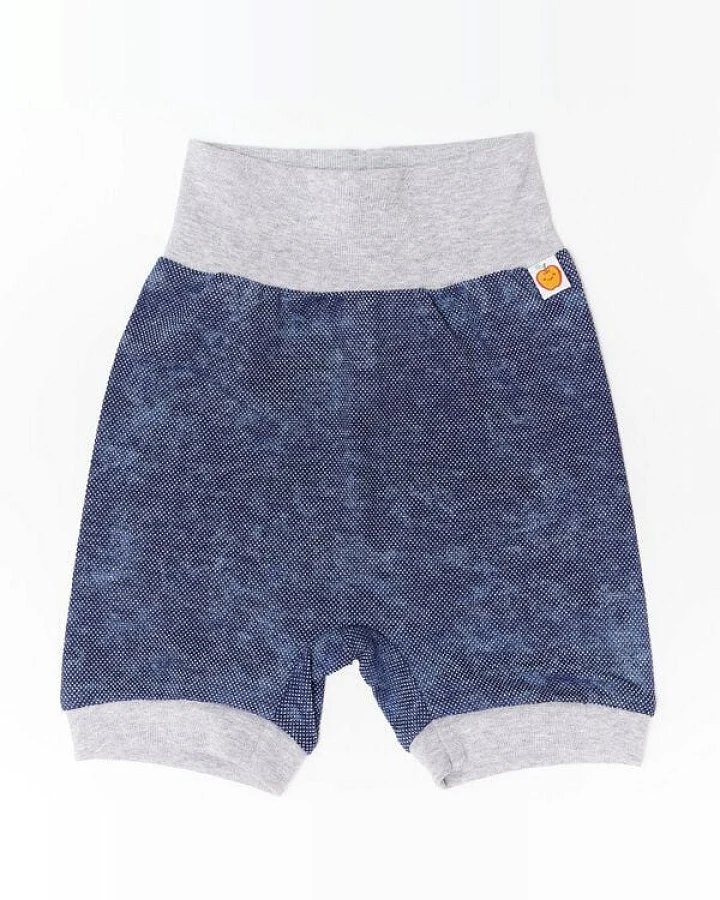 Cheeky Apple Basic-Shorts für Babys und Kinder aus Bio-Baumwolle "Baby Basic Pique" Jeansblau/Grau