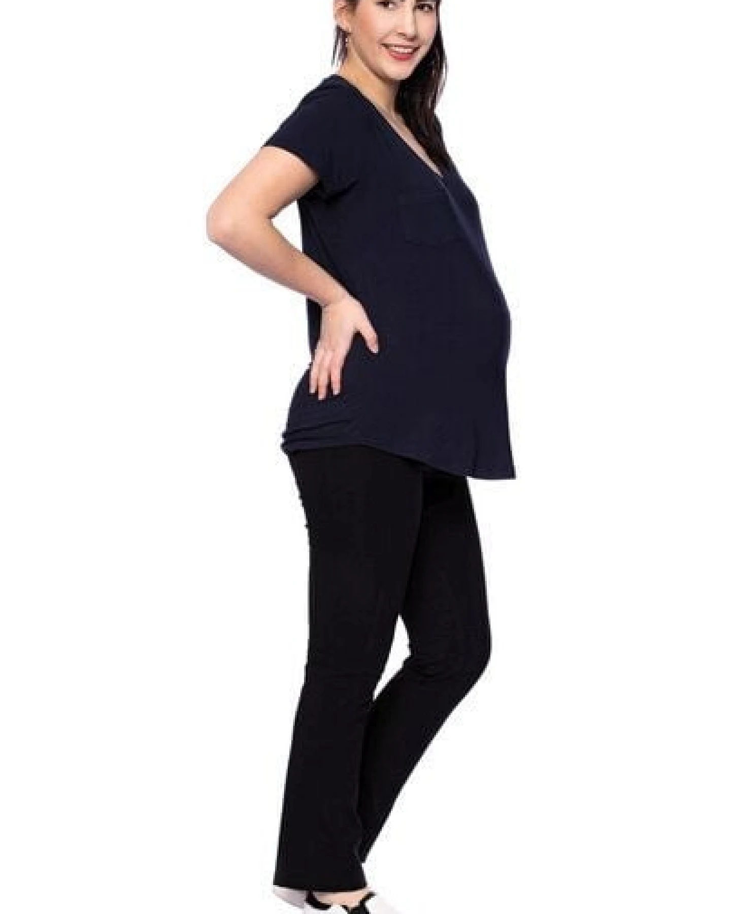 Milchshake CASSI zweilagiges Oversized Umstands- und Stillshirt aus Tencel-Modal – Ansicht 3