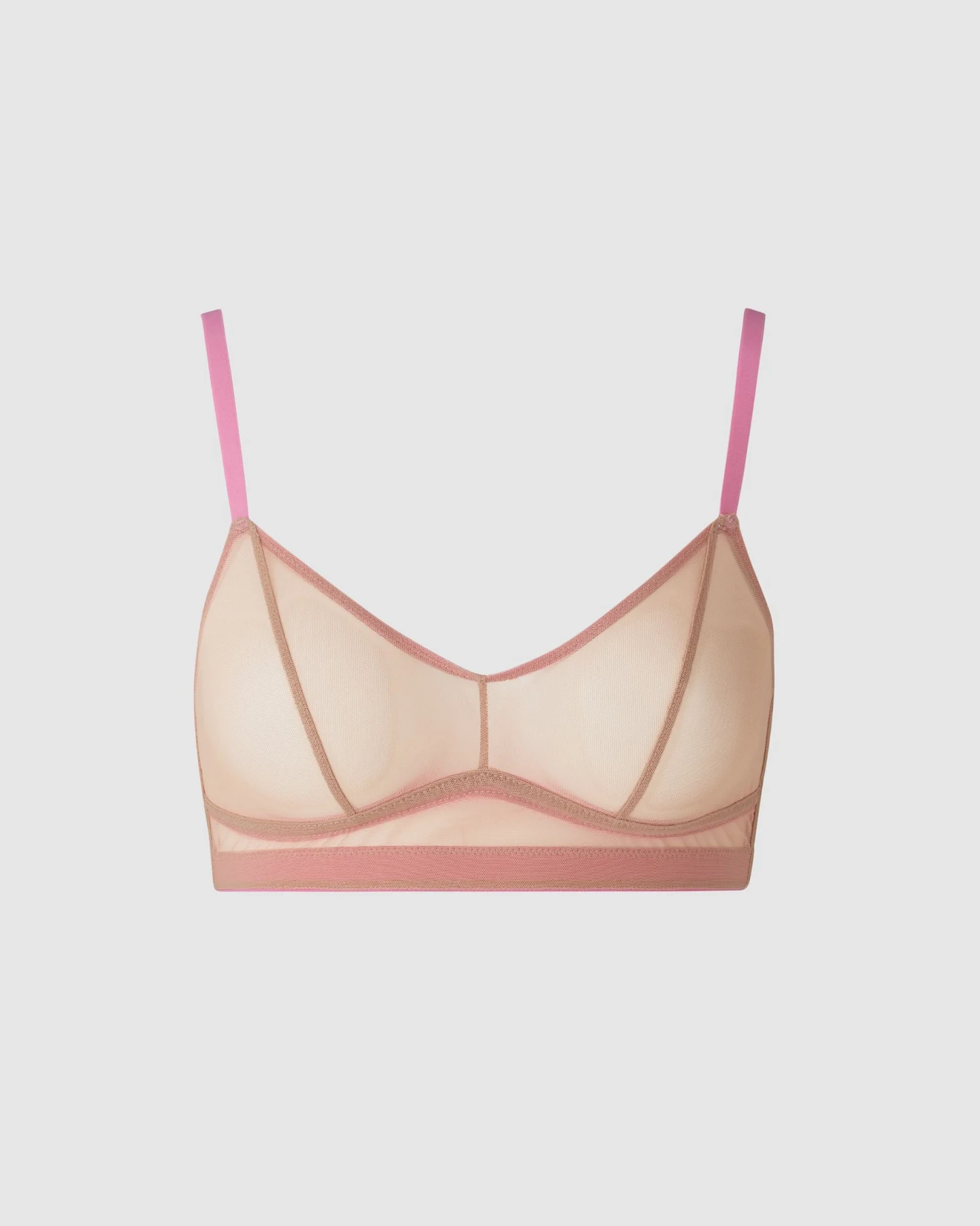 Understatement Damen vegan Bralette Balconette Mesh Warm/Candy Pink – Ansicht 2