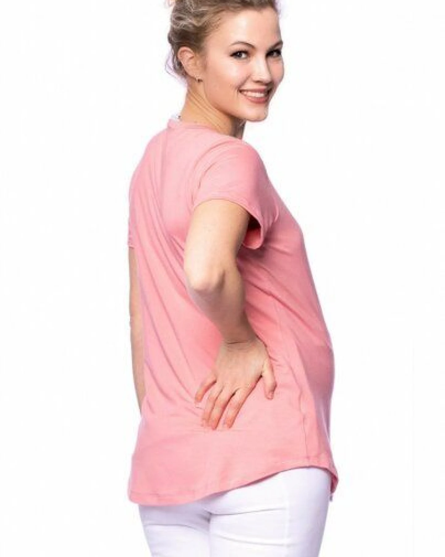 Milchshake CASSI zweilagiges Oversized Umstands- und Stillshirt aus Tencel-Modal – Ansicht 2