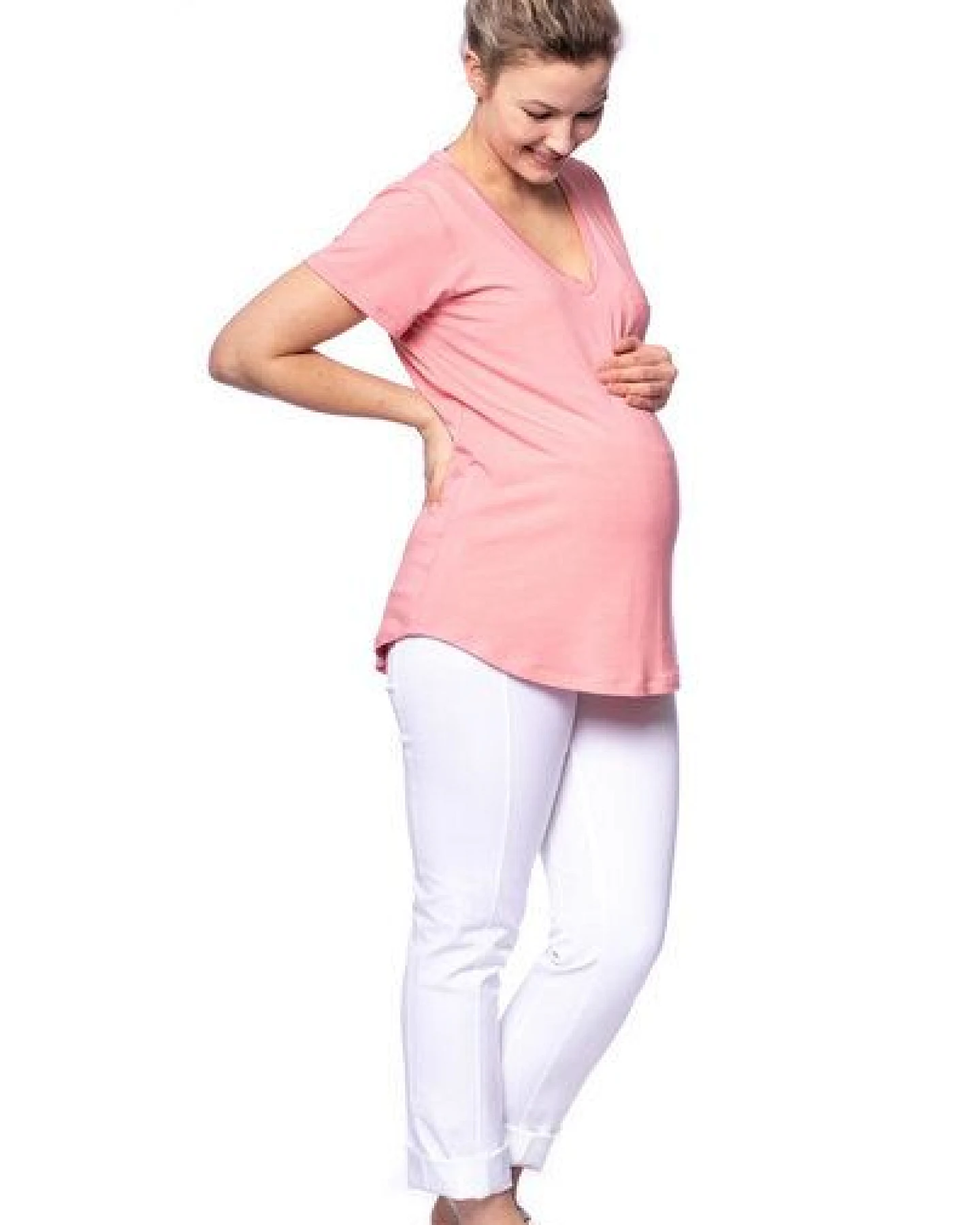 Milchshake CASSI zweilagiges Oversized Umstands- und Stillshirt aus Tencel-Modal – Ansicht 3