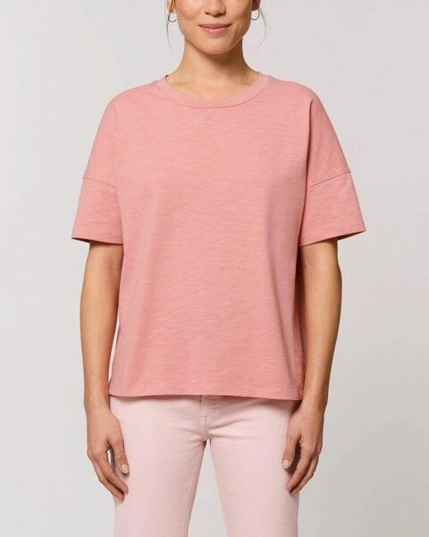 YTWOO Kurzes Damen T-Shirt aus schwerer Bio Baumwolle mit Slub-Optik – Ansicht 2