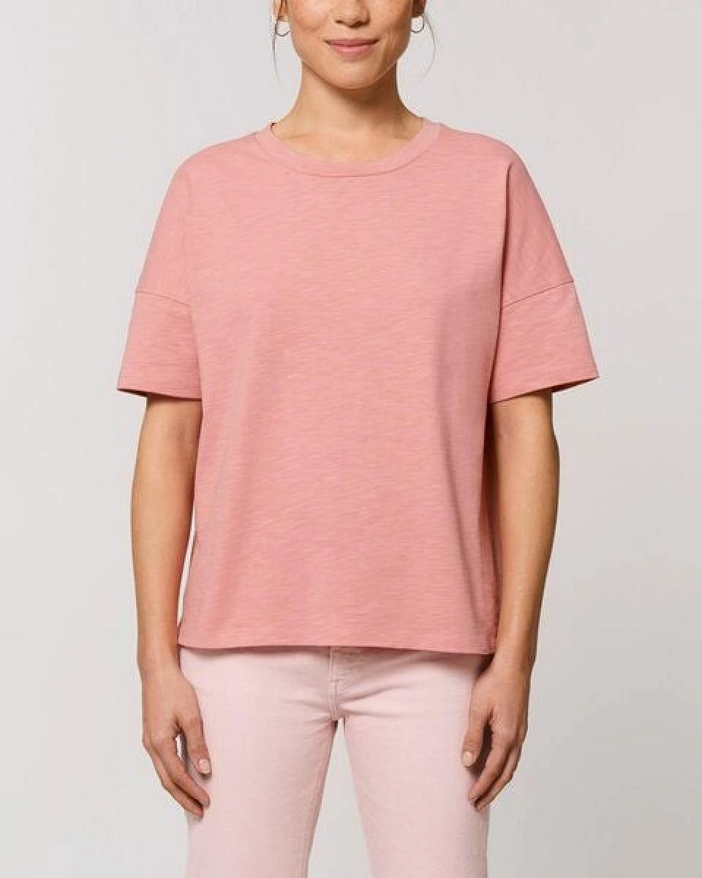 YTWOO Kurzes Damen T-Shirt aus schwerer Bio Baumwolle mit Slub-Optik – Ansicht 2