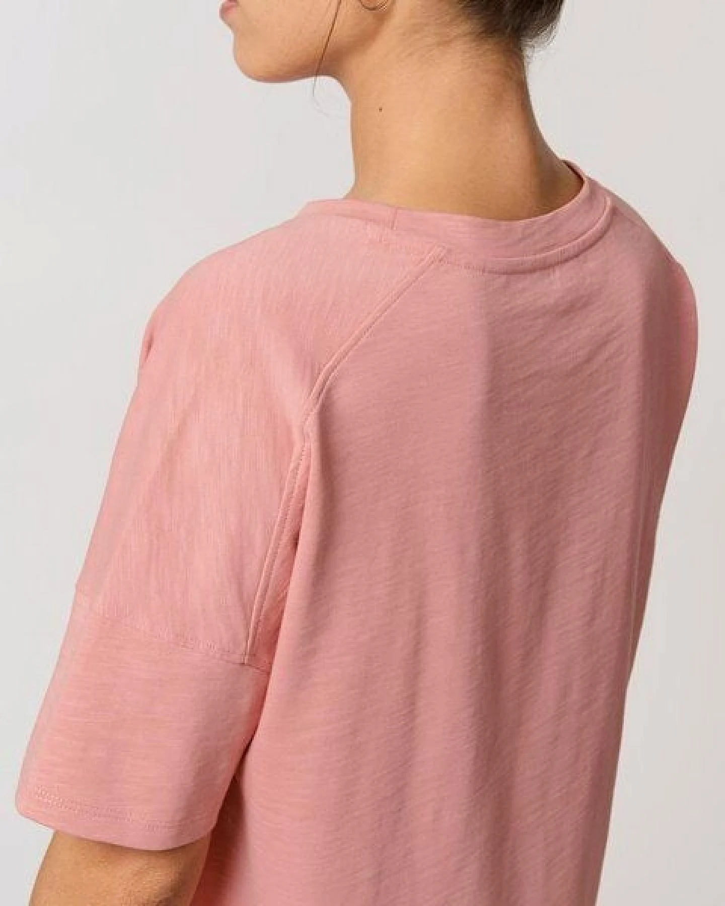 YTWOO Kurzes Damen T-Shirt aus schwerer Bio Baumwolle mit Slub-Optik – Ansicht 3