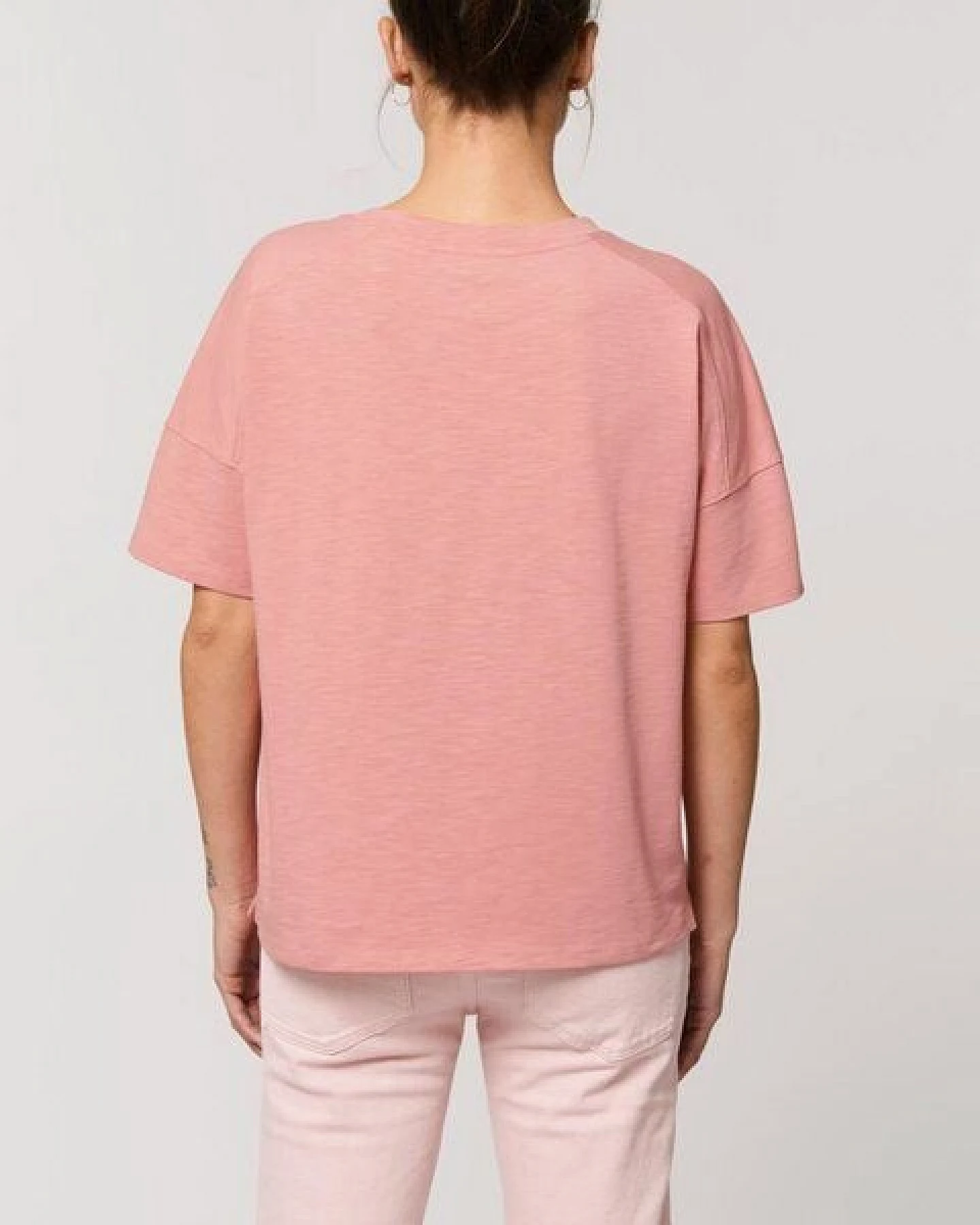 YTWOO Kurzes Damen T-Shirt aus schwerer Bio Baumwolle mit Slub-Optik – Ansicht 4