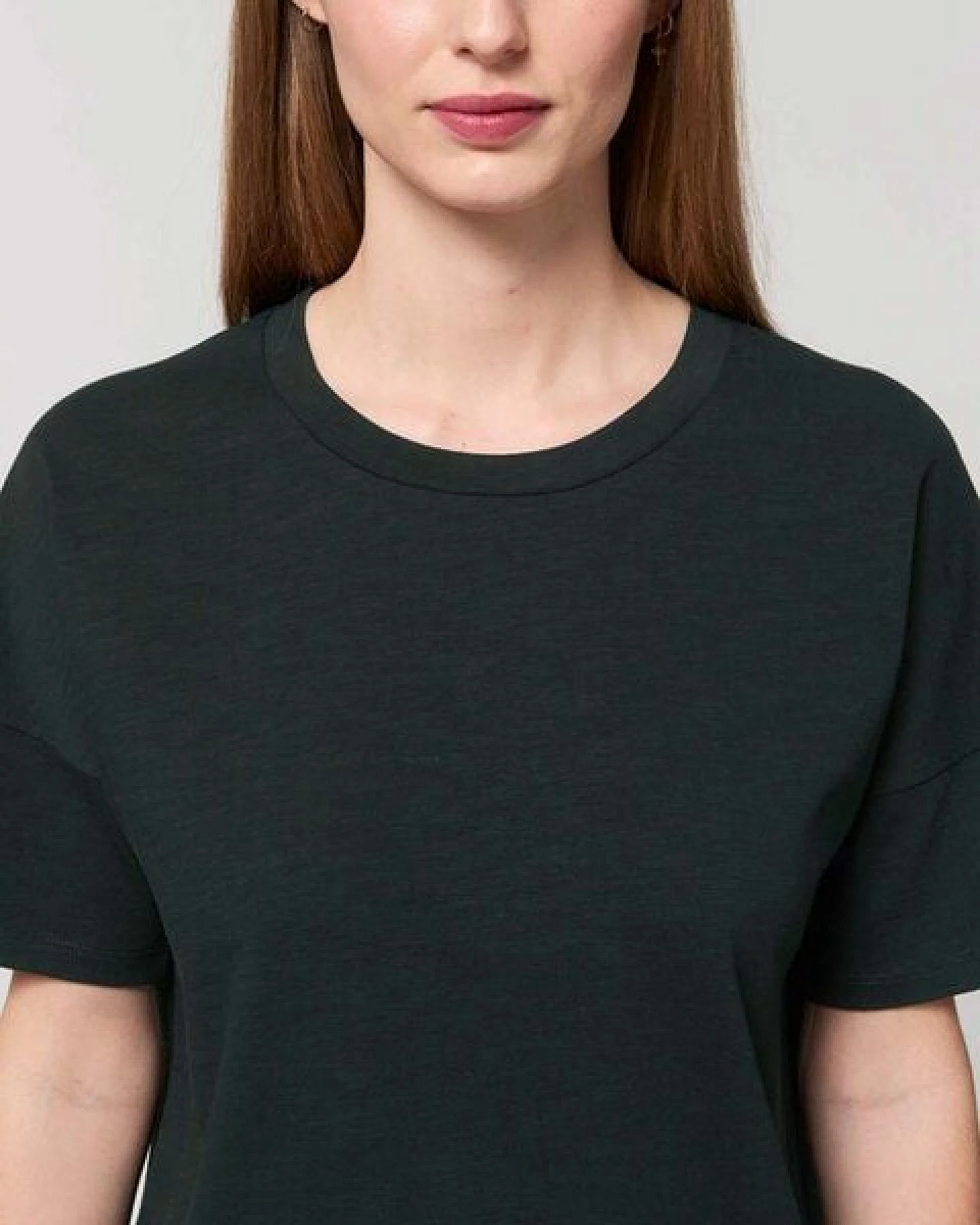 YTWOO Kurzes Damen T-Shirt aus schwerer Bio Baumwolle mit Slub-Optik – Ansicht 2