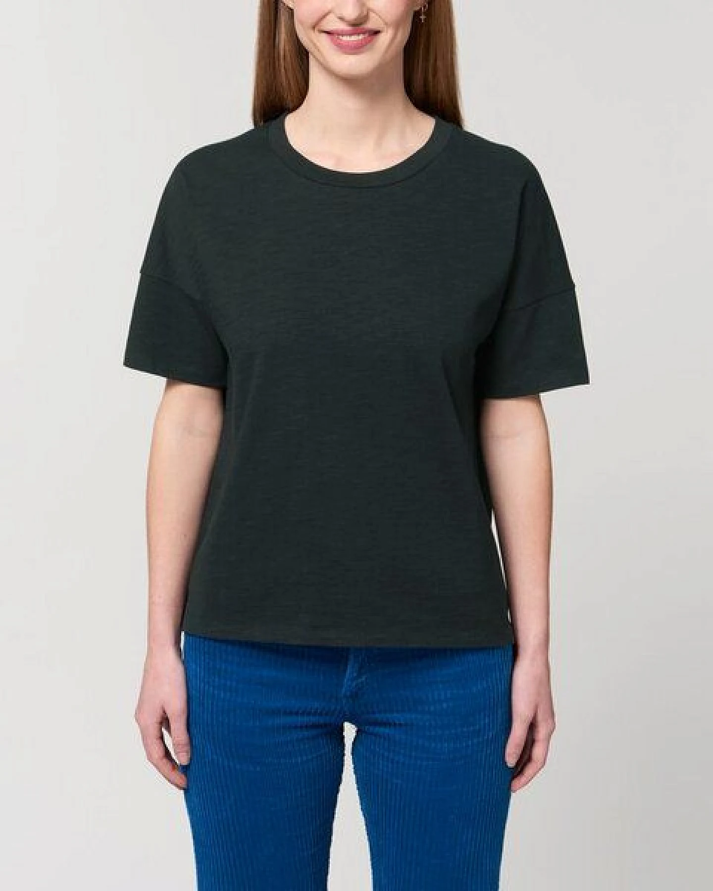 YTWOO Kurzes Damen T-Shirt aus schwerer Bio Baumwolle mit Slub-Optik – Ansicht 3