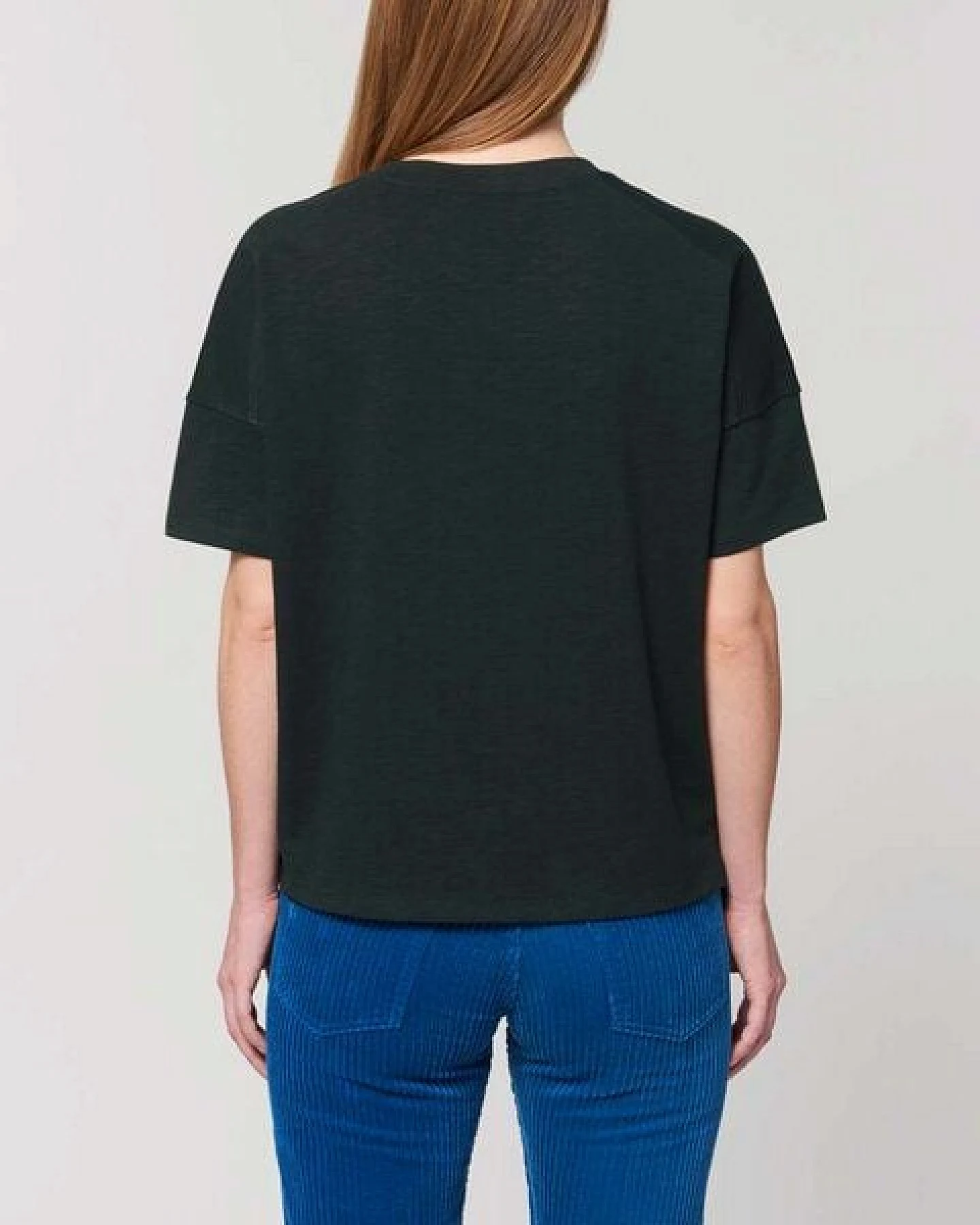 YTWOO Kurzes Damen T-Shirt aus schwerer Bio Baumwolle mit Slub-Optik – Ansicht 4
