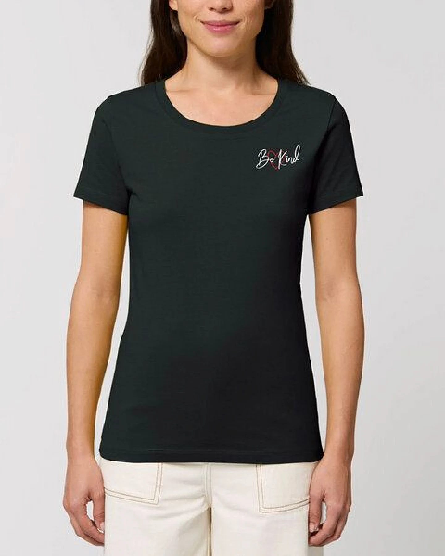 Bio Damen Rundhals T-Shirt Amorous "Be kind" von Human Family – Ansicht 2