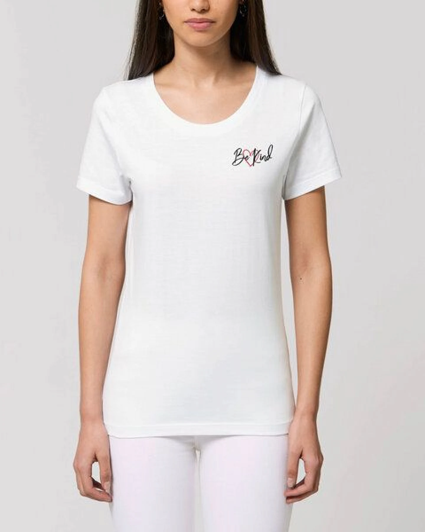 Bio Damen Rundhals T-Shirt Amorous "Be kind" von Human Family – Ansicht 2