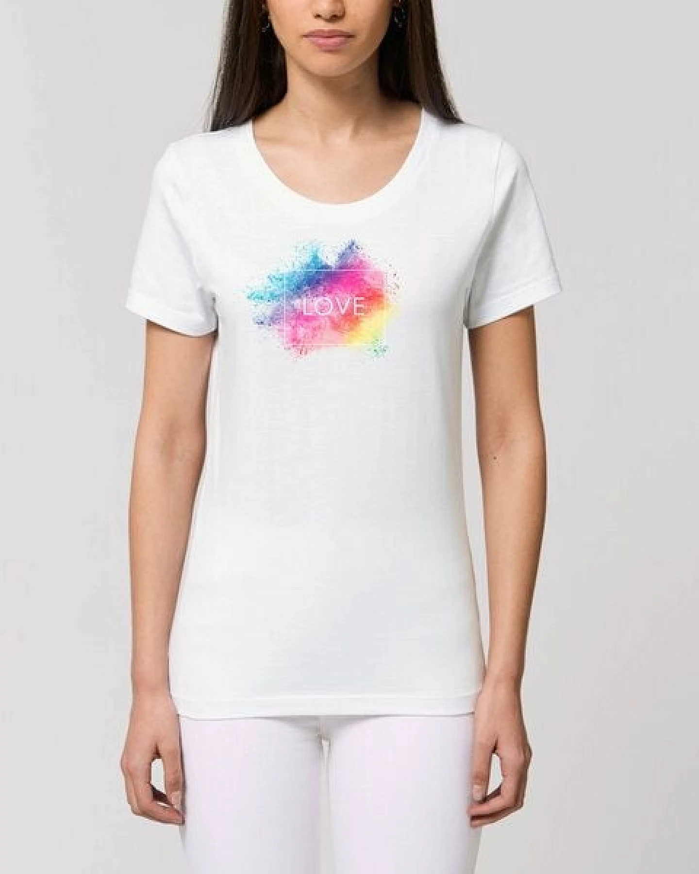 Bio Damen Rundhals T-Shirt Amorous "Colour Love" von Human Family – Ansicht 2