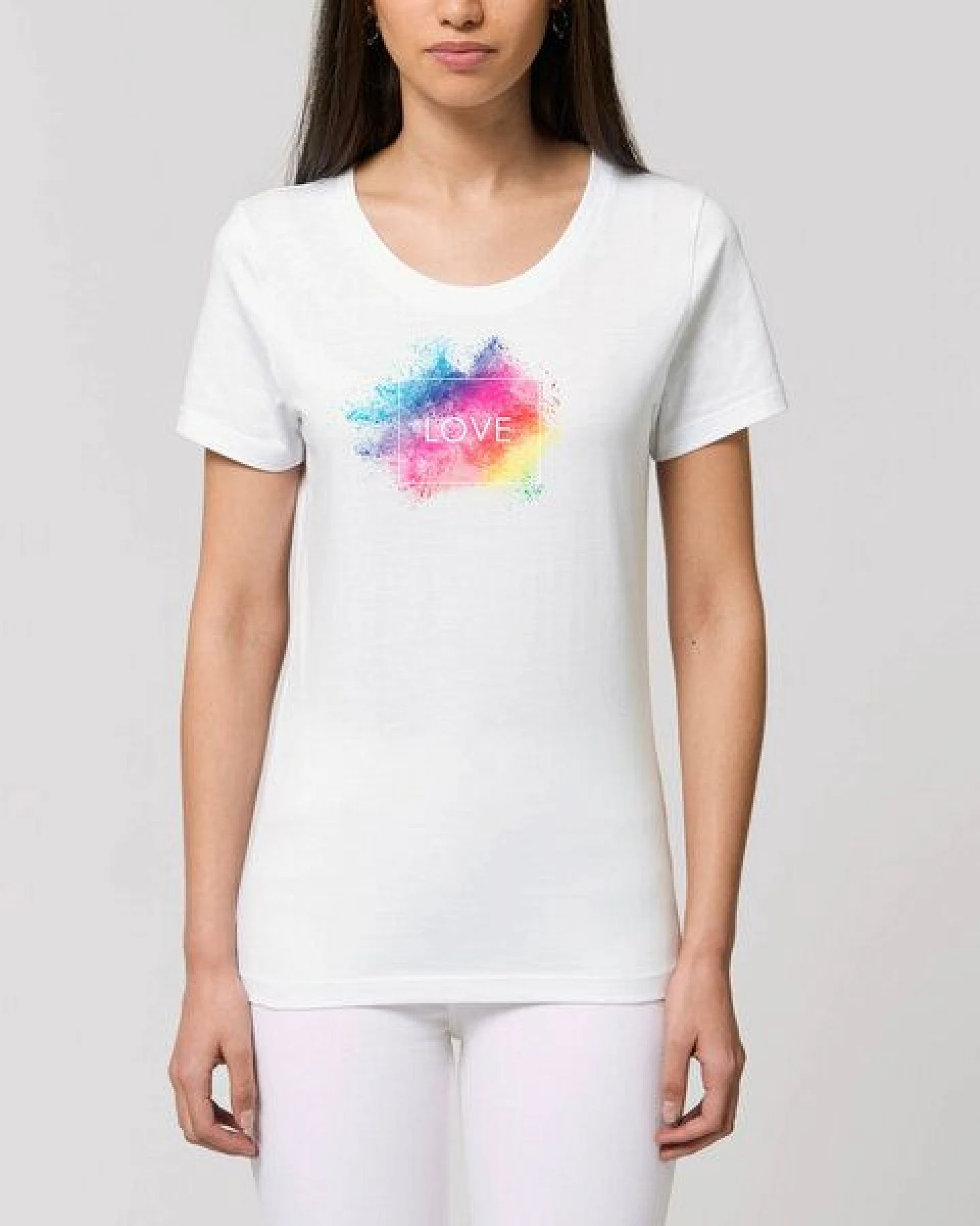 Bio Damen Rundhals T-Shirt Amorous "Colour Love" von Human Family – Ansicht 2