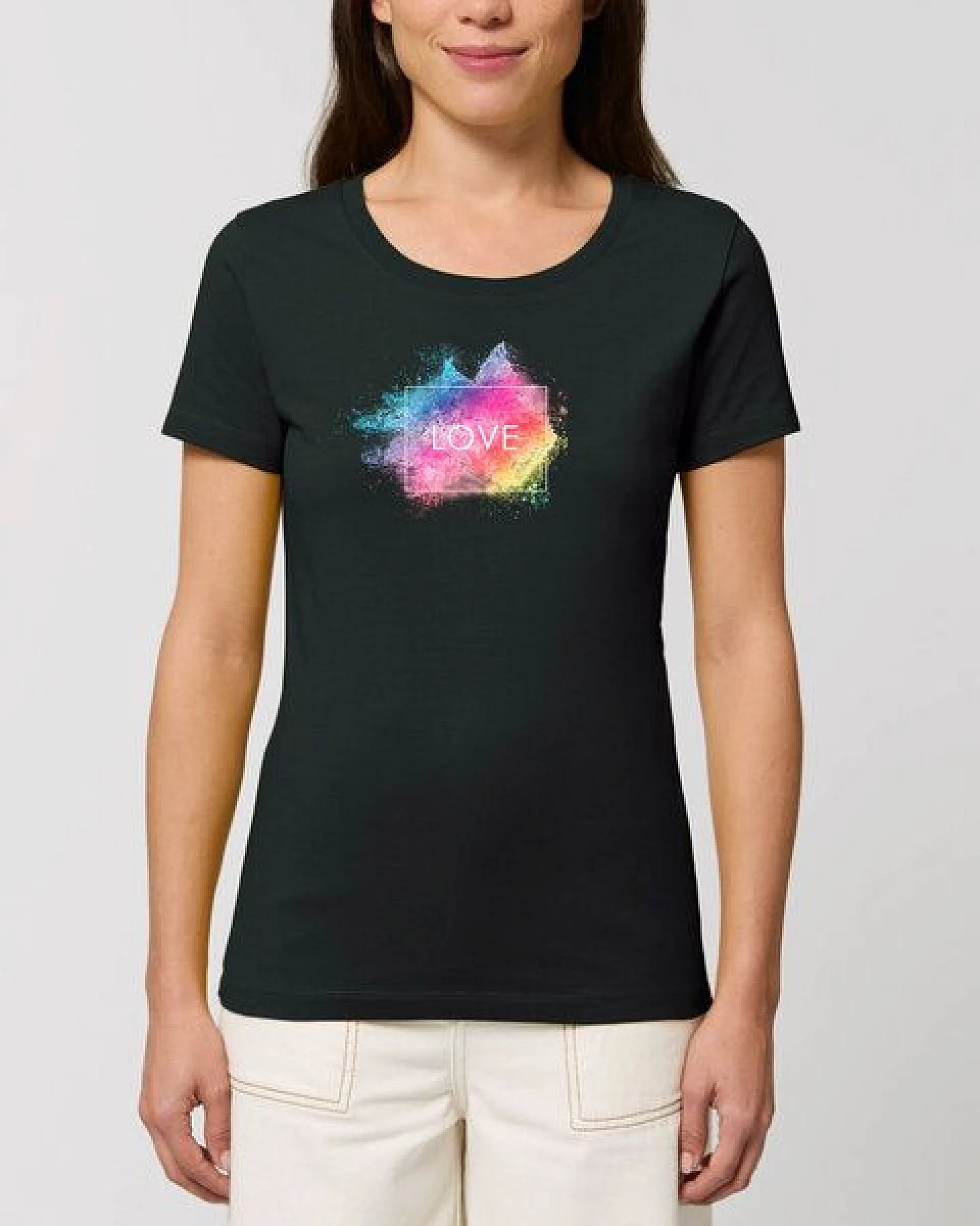Bio Damen Rundhals T-Shirt Amorous "Colour Love" von Human Family – Ansicht 2