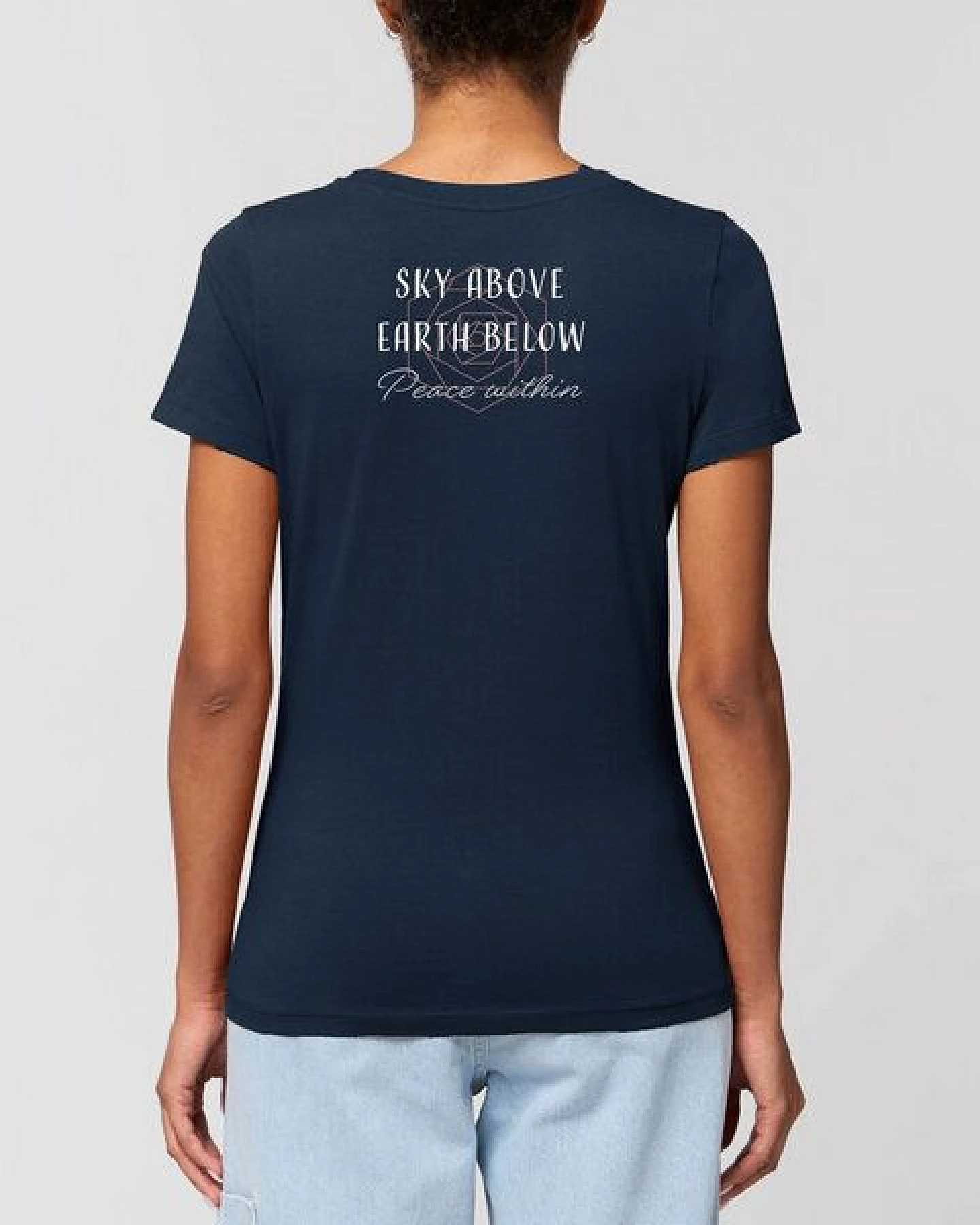 Bio Damen Rundhals Statement T-Shirt "Peace Within" von Human Family – Ansicht 2