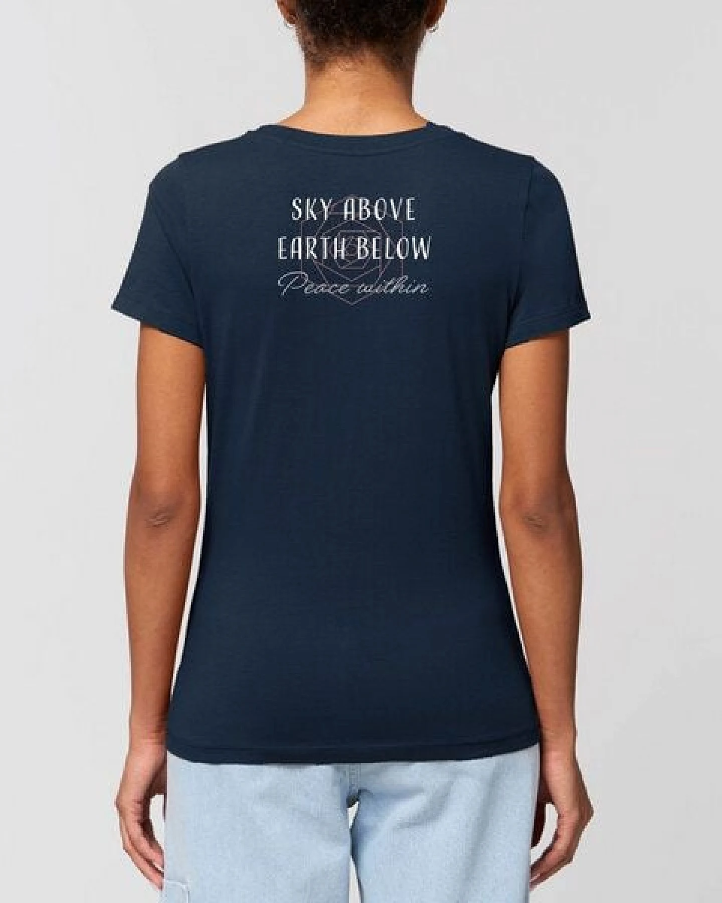 Bio Damen Rundhals Statement T-Shirt "Peace Within" von Human Family – Ansicht 2