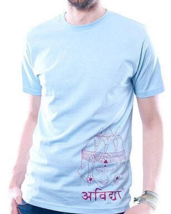 108 Degrees Indische Inspiration T-Shirt blau