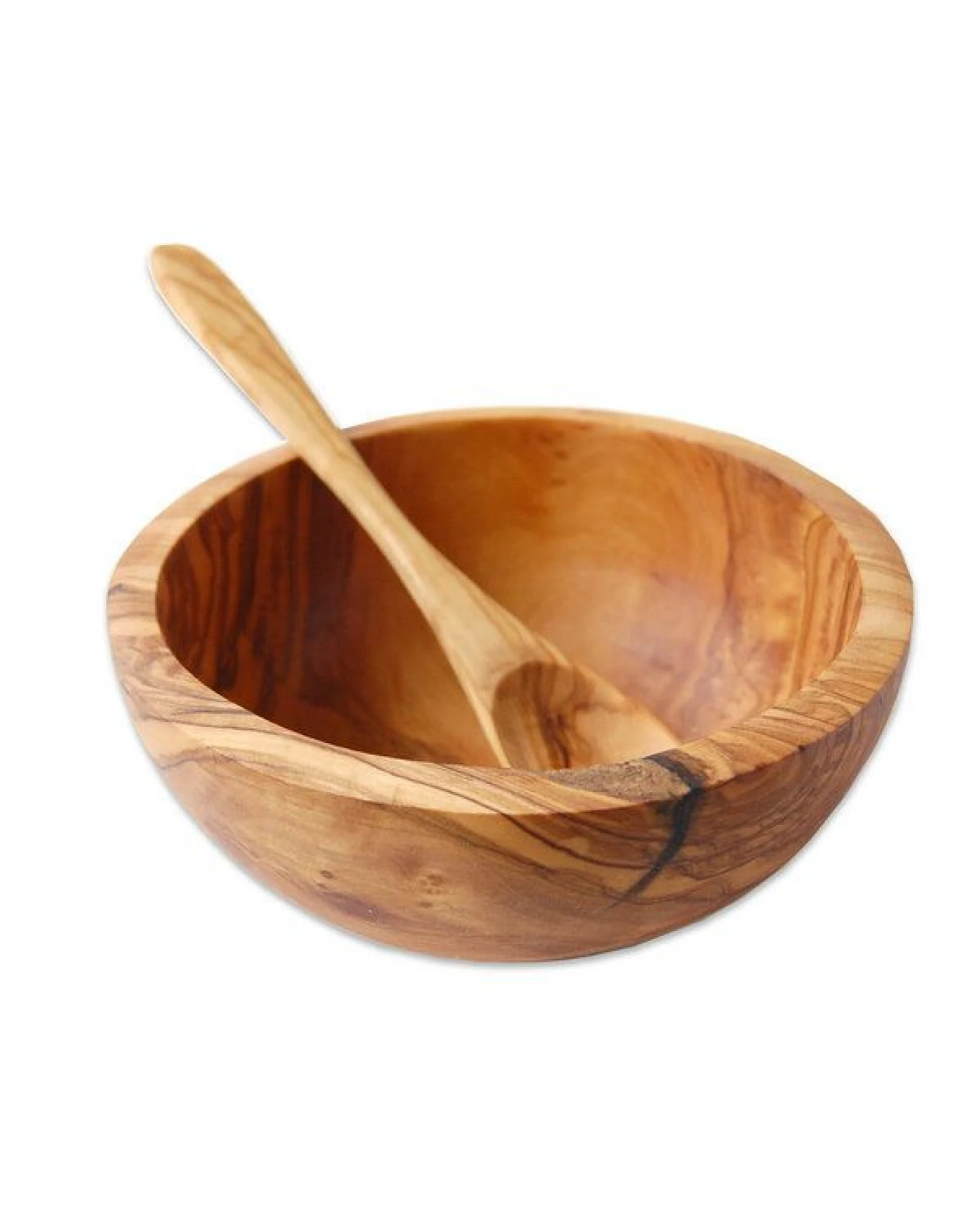 Olivenholz erleben Müslischale Ø 16 cm aus Olivenholz inkl. Löffel – Ansicht 2