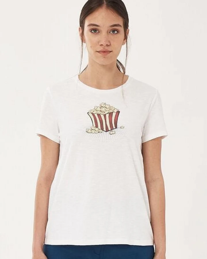 ORGANICATION T-Shirt aus Bio-Baumwolle mit Popcorn-Print