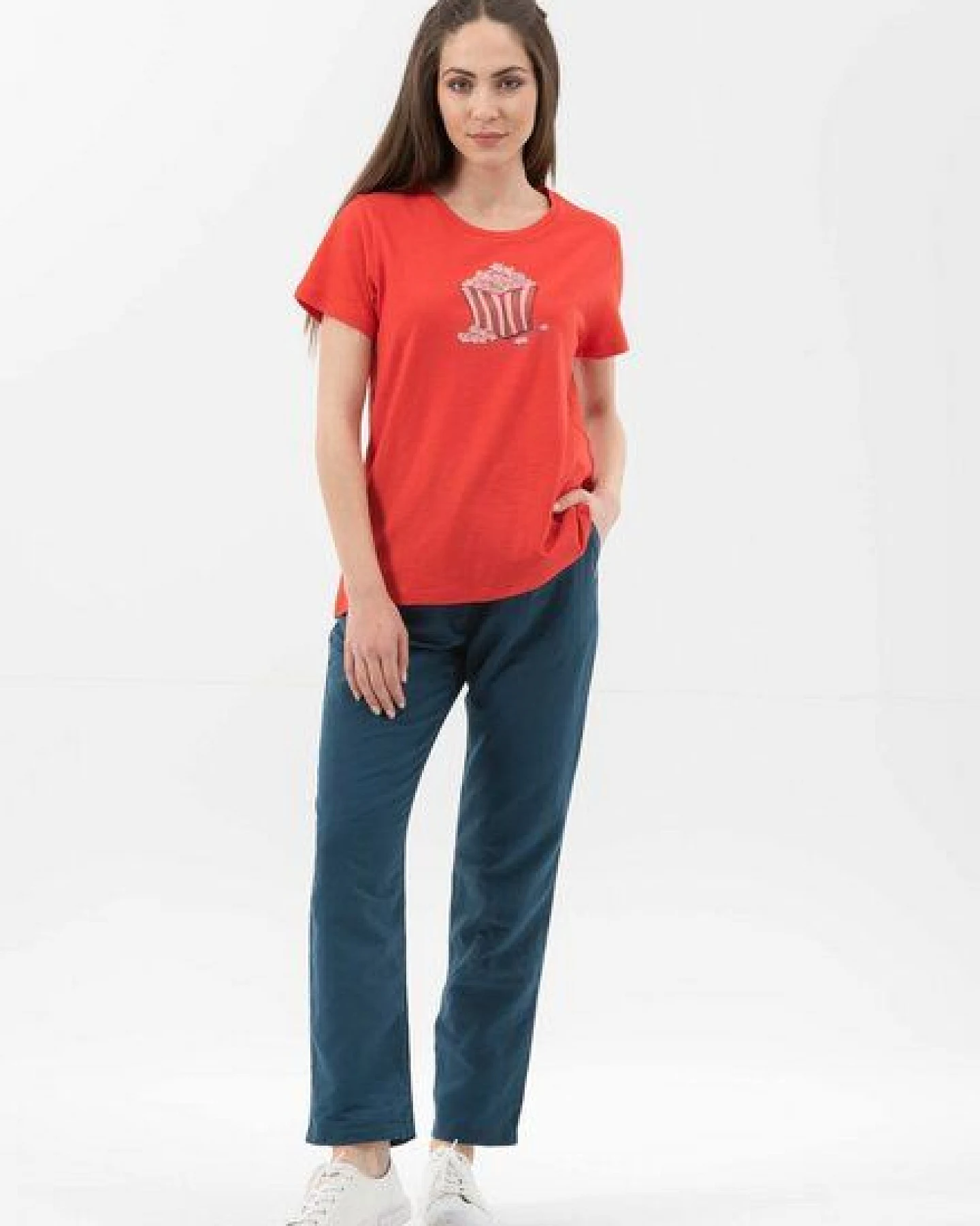 ORGANICATION T-Shirt aus Bio-Baumwolle mit Popcorn-Print – Ansicht 2