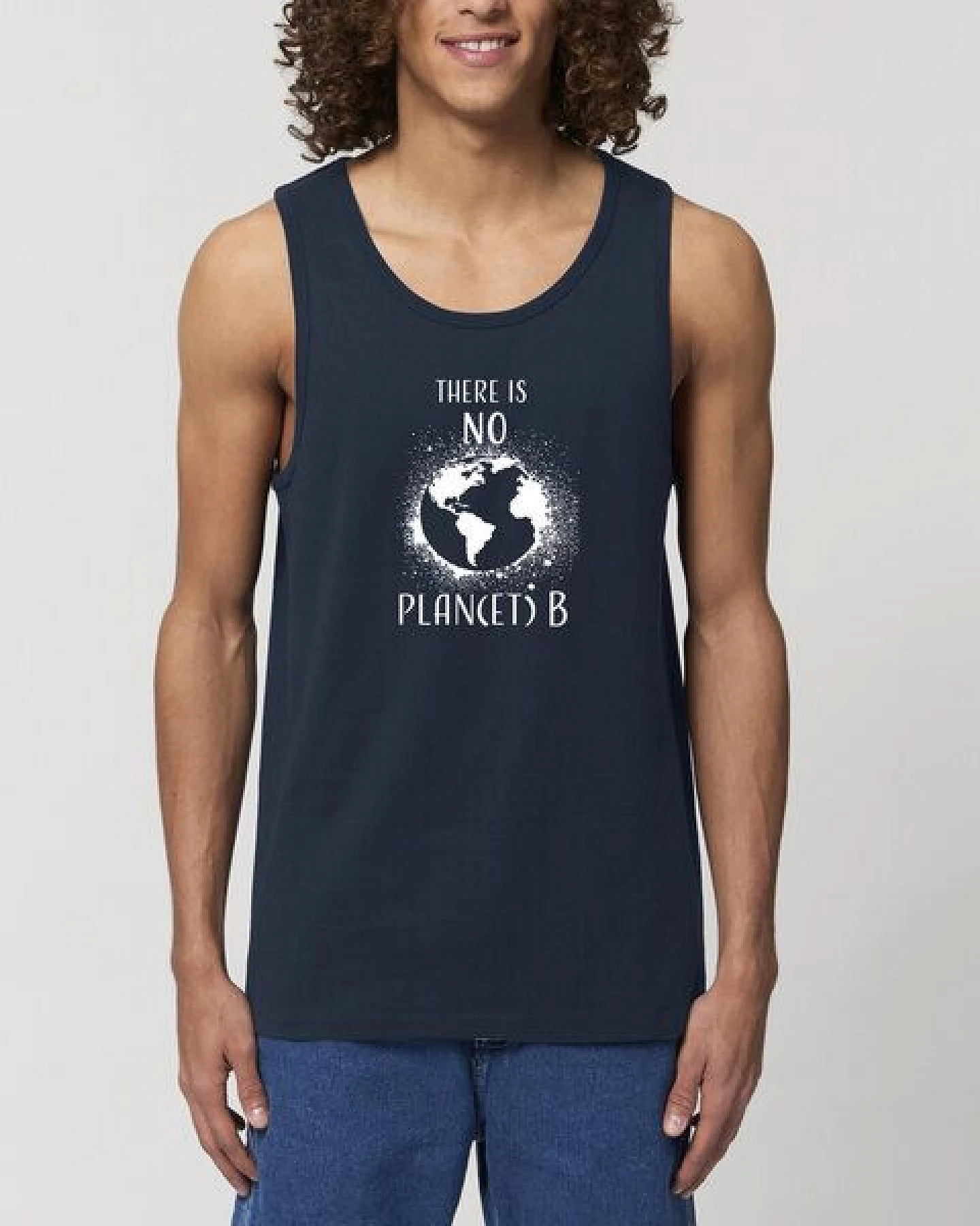 Human Family Herren Sommer Tanktop aus Bio Baumwolle "Wake - No Planet B" – Ansicht 2
