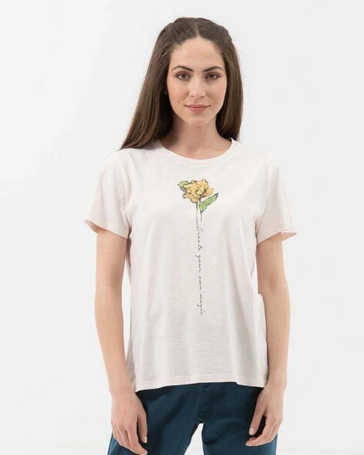 ORGANICATION T-Shirt aus Bio-Baumwolle mit Blume-Print