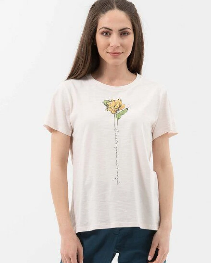 ORGANICATION T-Shirt aus Bio-Baumwolle mit Blume-Print