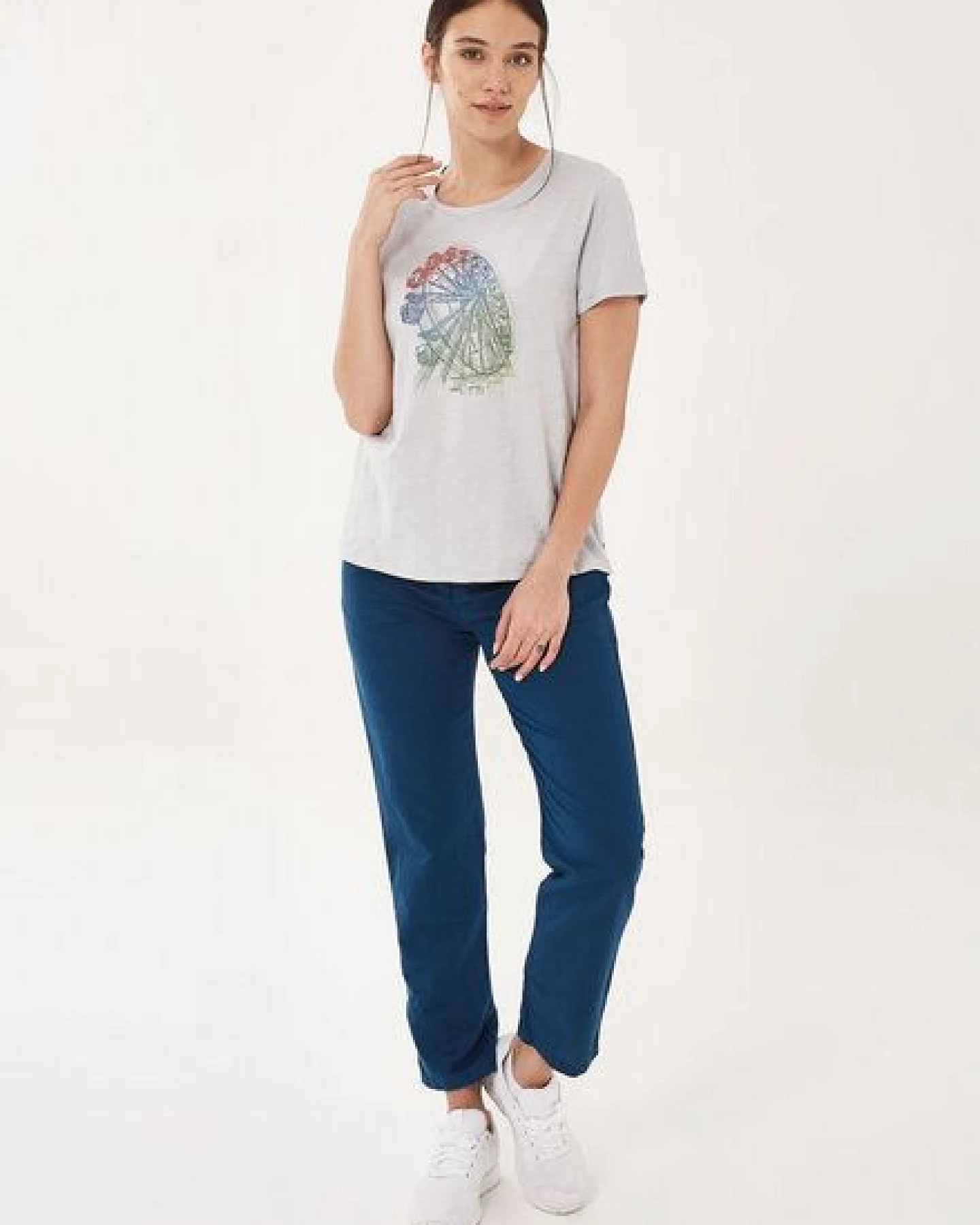 ORGANICATION T-Shirt aus Bio-Baumwolle mit Riesenrad-Print – Ansicht 2