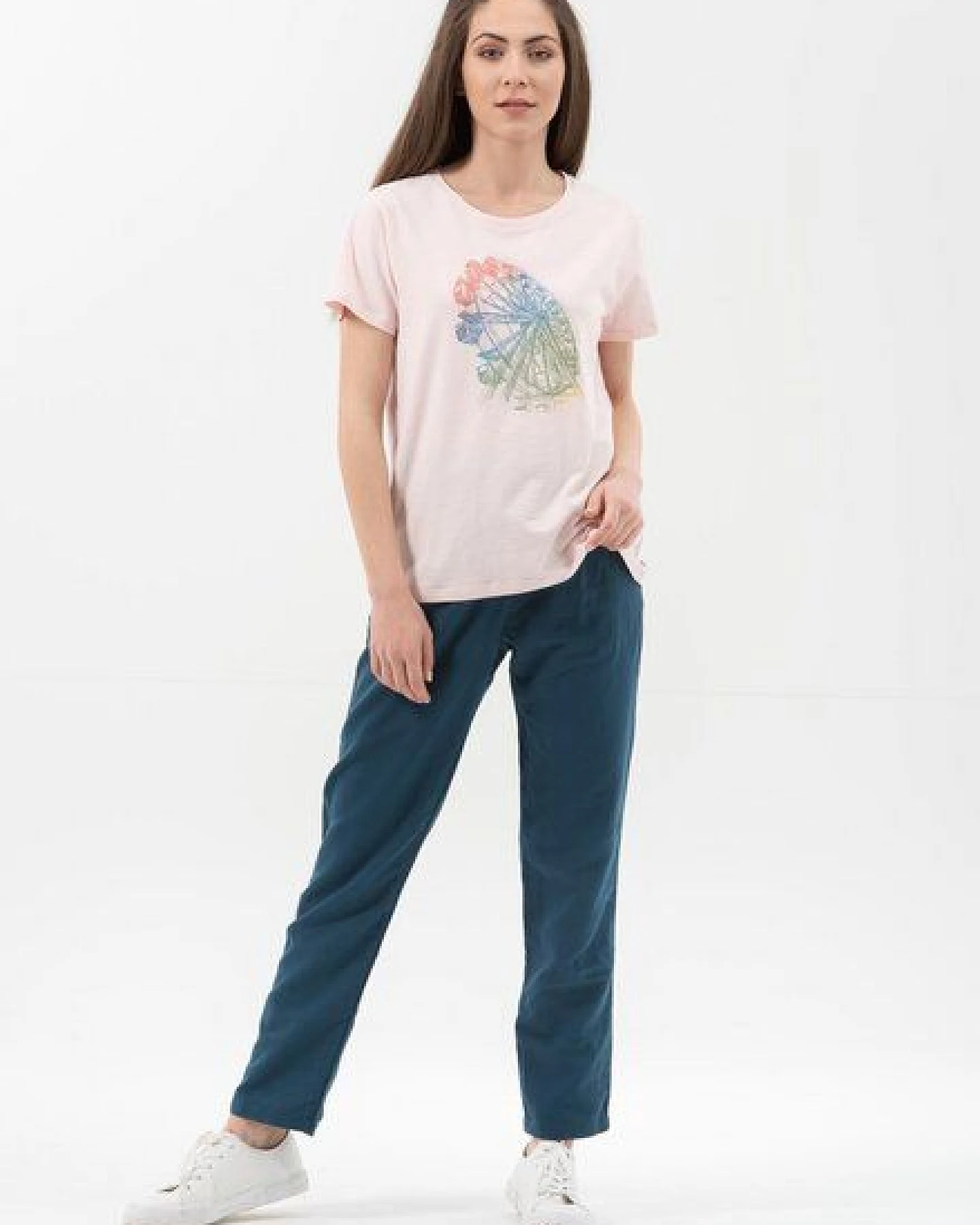 ORGANICATION T-Shirt aus Bio-Baumwolle mit Riesenrad-Print – Ansicht 2