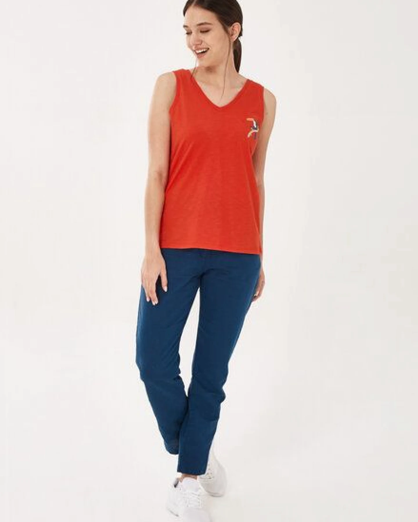 ORGANICATION Tank-Top aus Bio-Baumwolle mit Stickerei – Ansicht 2