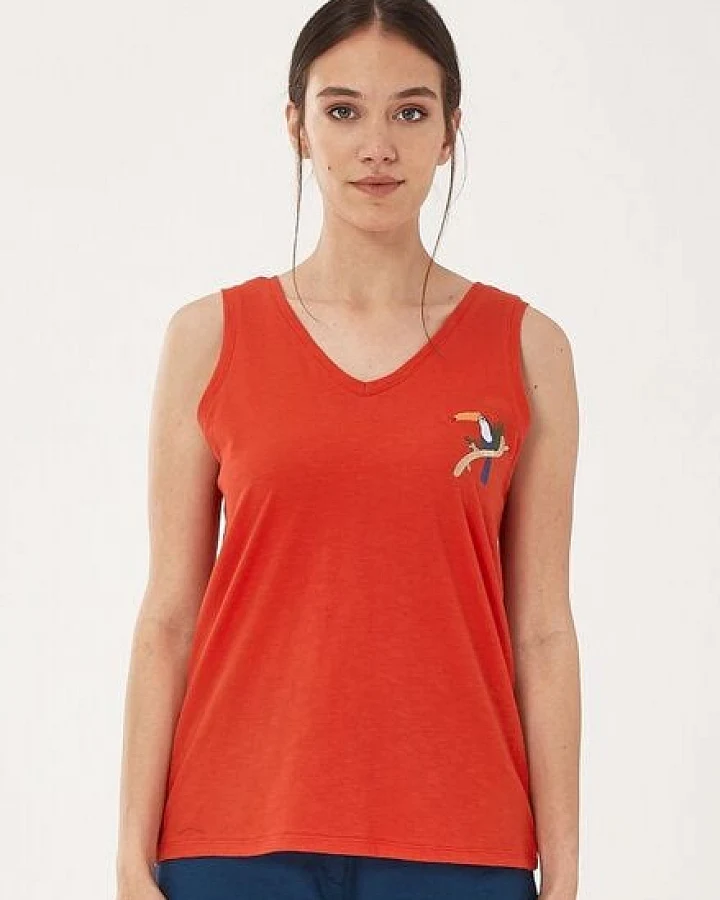 ORGANICATION Tank-Top aus Bio-Baumwolle mit Stickerei