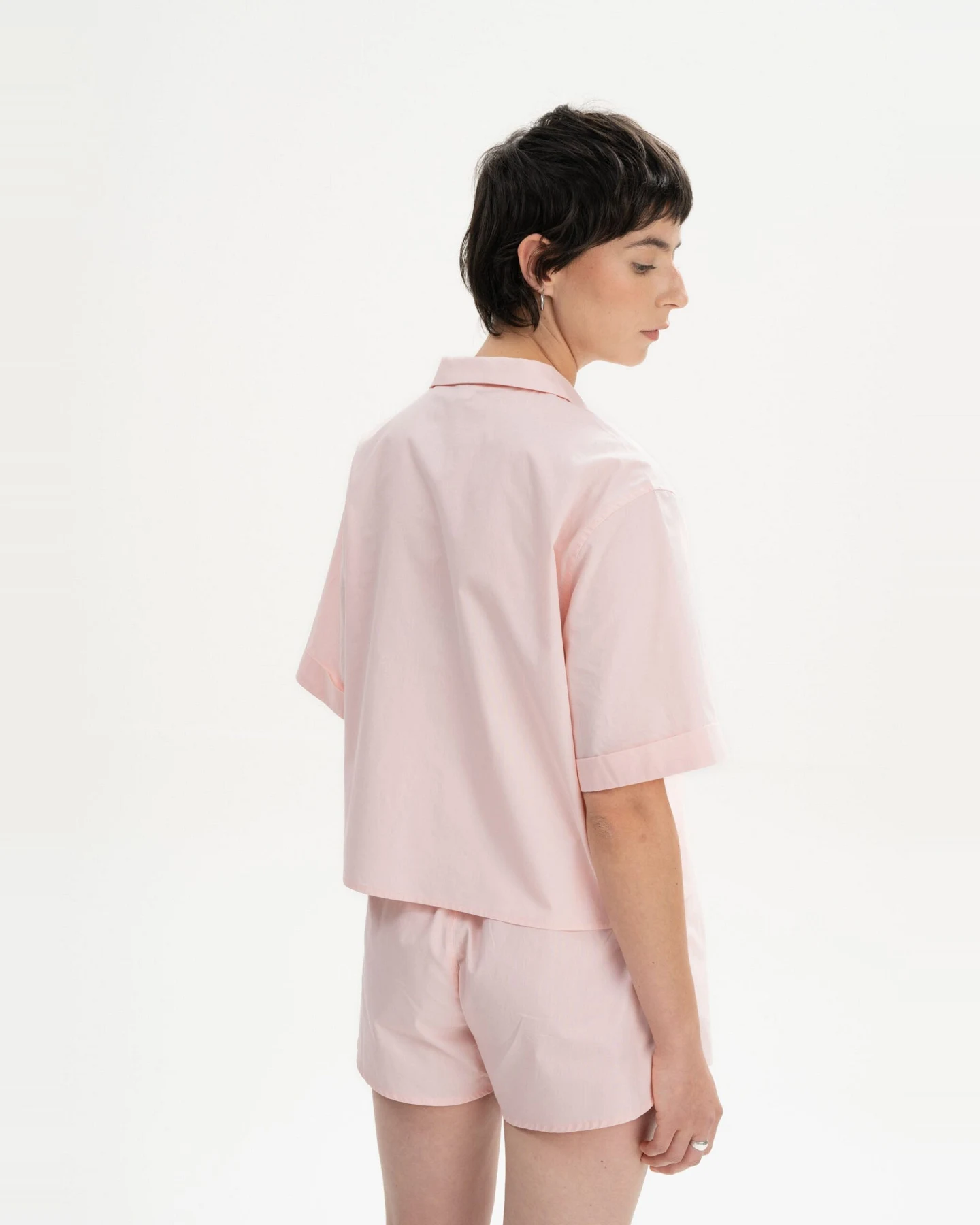 MELA Damen vegan Pyjama Shirt Kurzarm Hansika Berry Blush Pink – Ansicht 2
