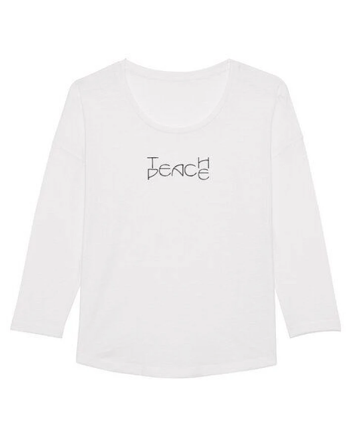 Human Family Damen Longsleeve aus Slub Garn - "Wave - Teach Peace"