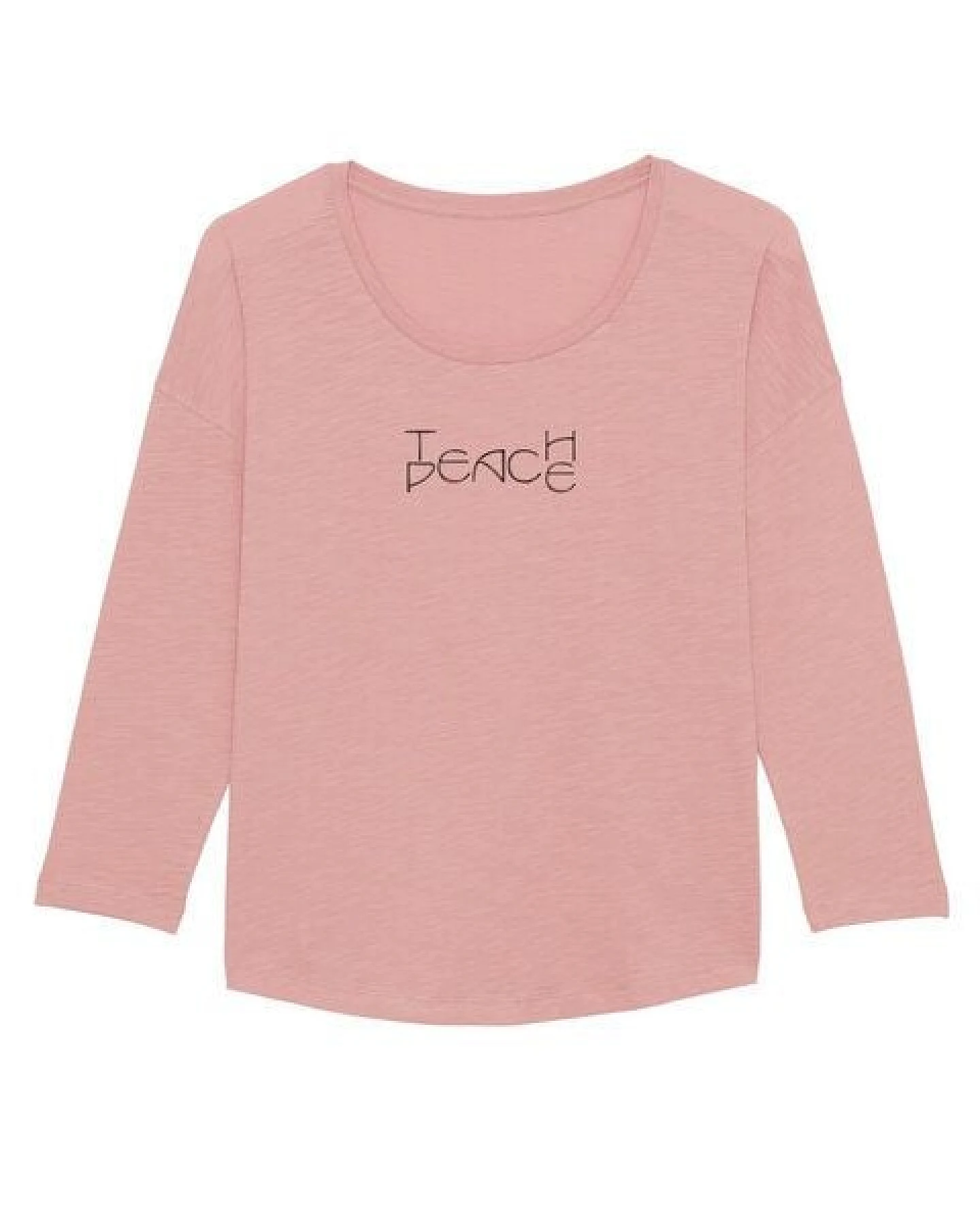 Human Family Damen Longsleeve aus Slub Garn - "Wave - Teach Peace" – Ansicht 3