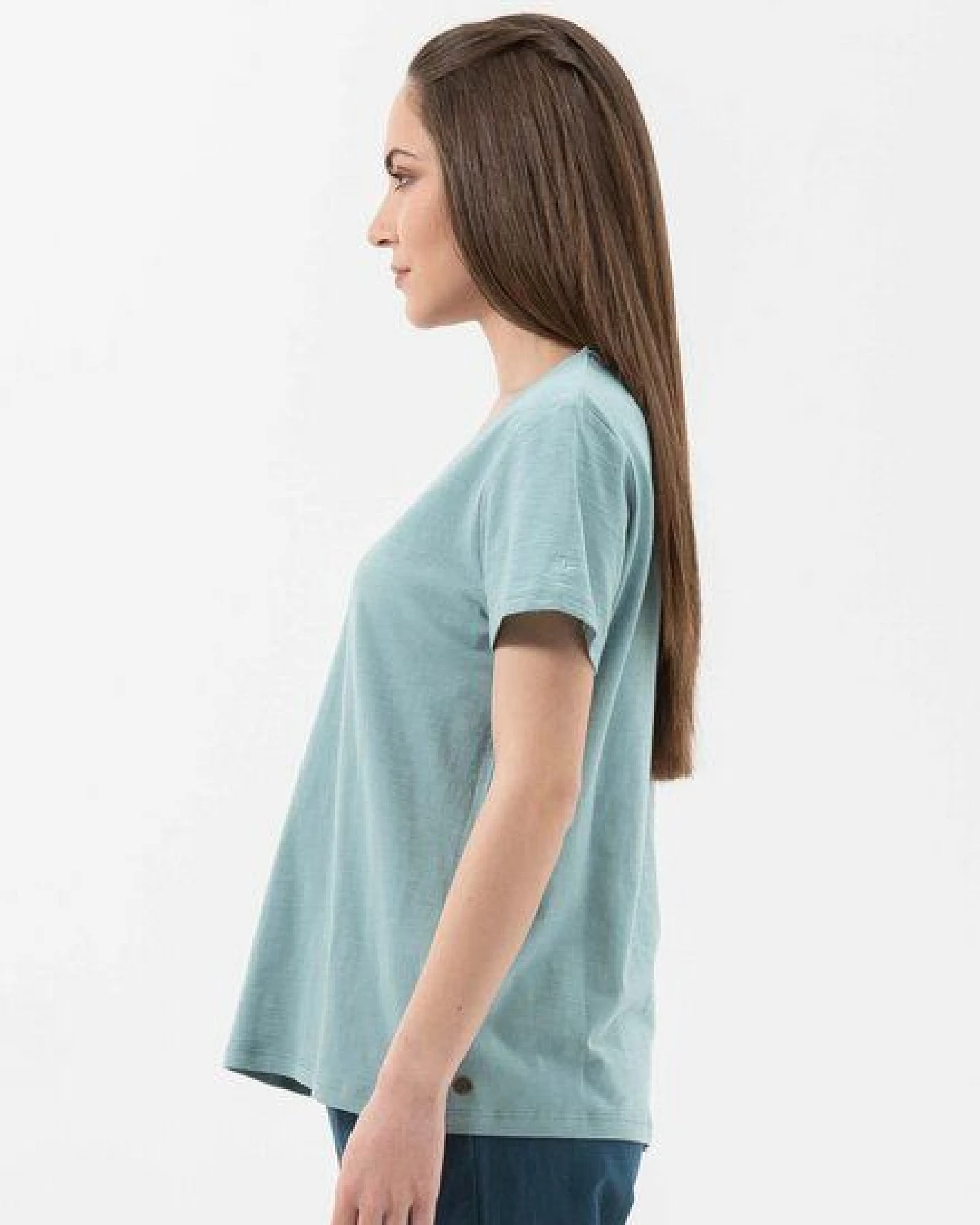ORGANICATION Basic T-Shirt aus Bio-Baumwolle mit V-Ausschnitt – Ansicht 3