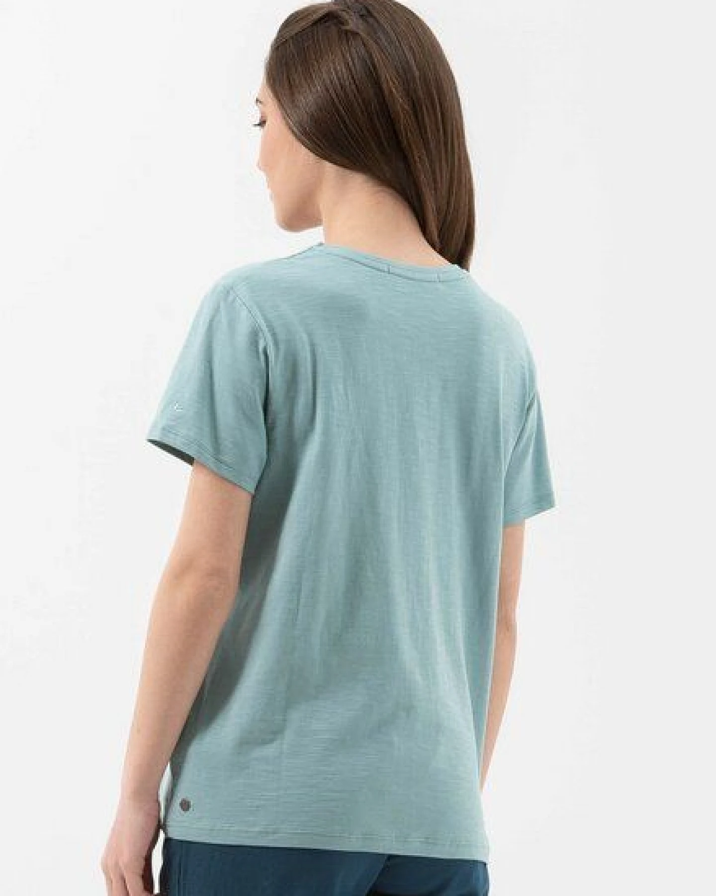 ORGANICATION Basic T-Shirt aus Bio-Baumwolle mit V-Ausschnitt – Ansicht 4