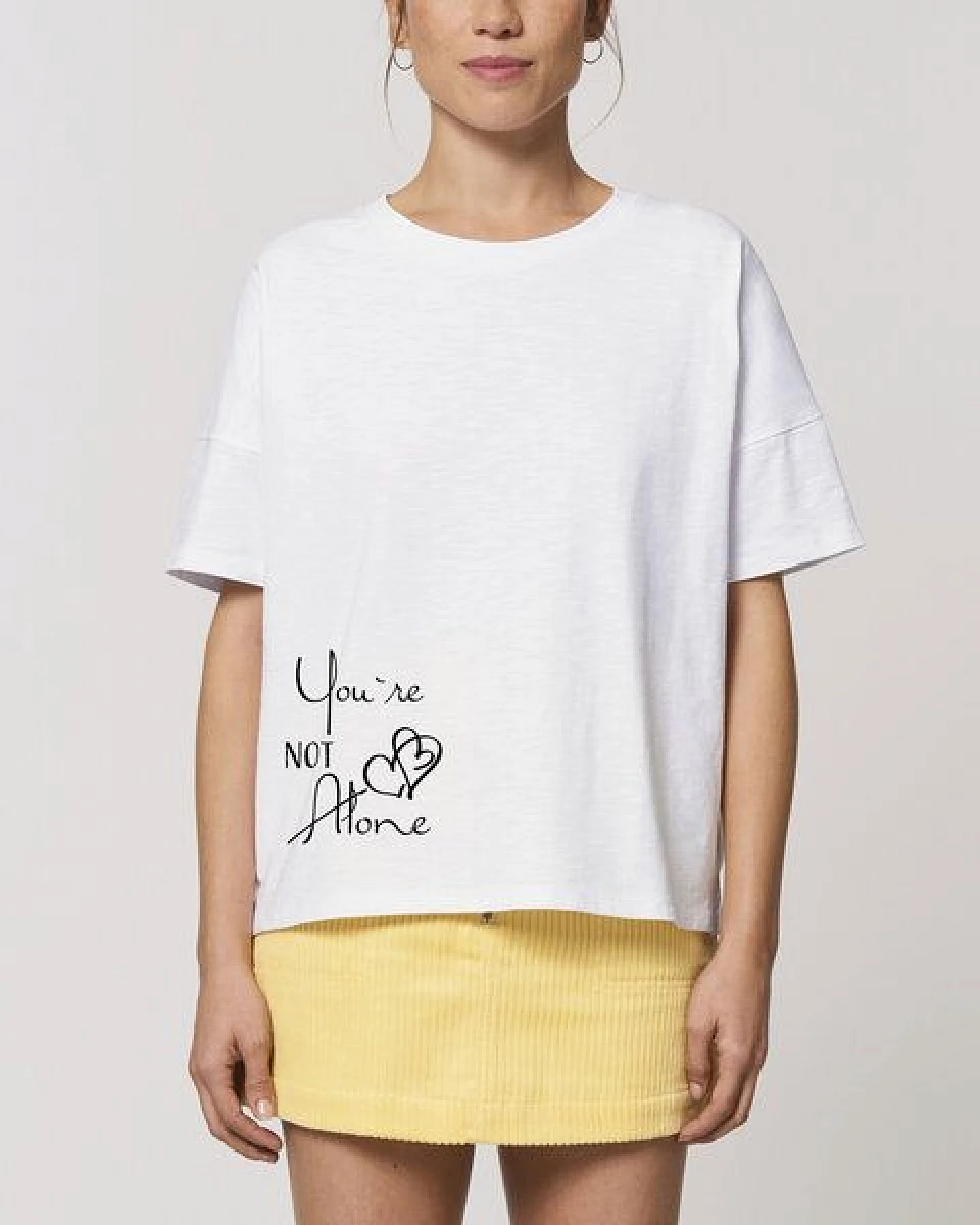 Human Family Kastenförmiges Bio Damen T-Shirt "Mood - You´re Not Alone" in 3 Farben – Ansicht 2