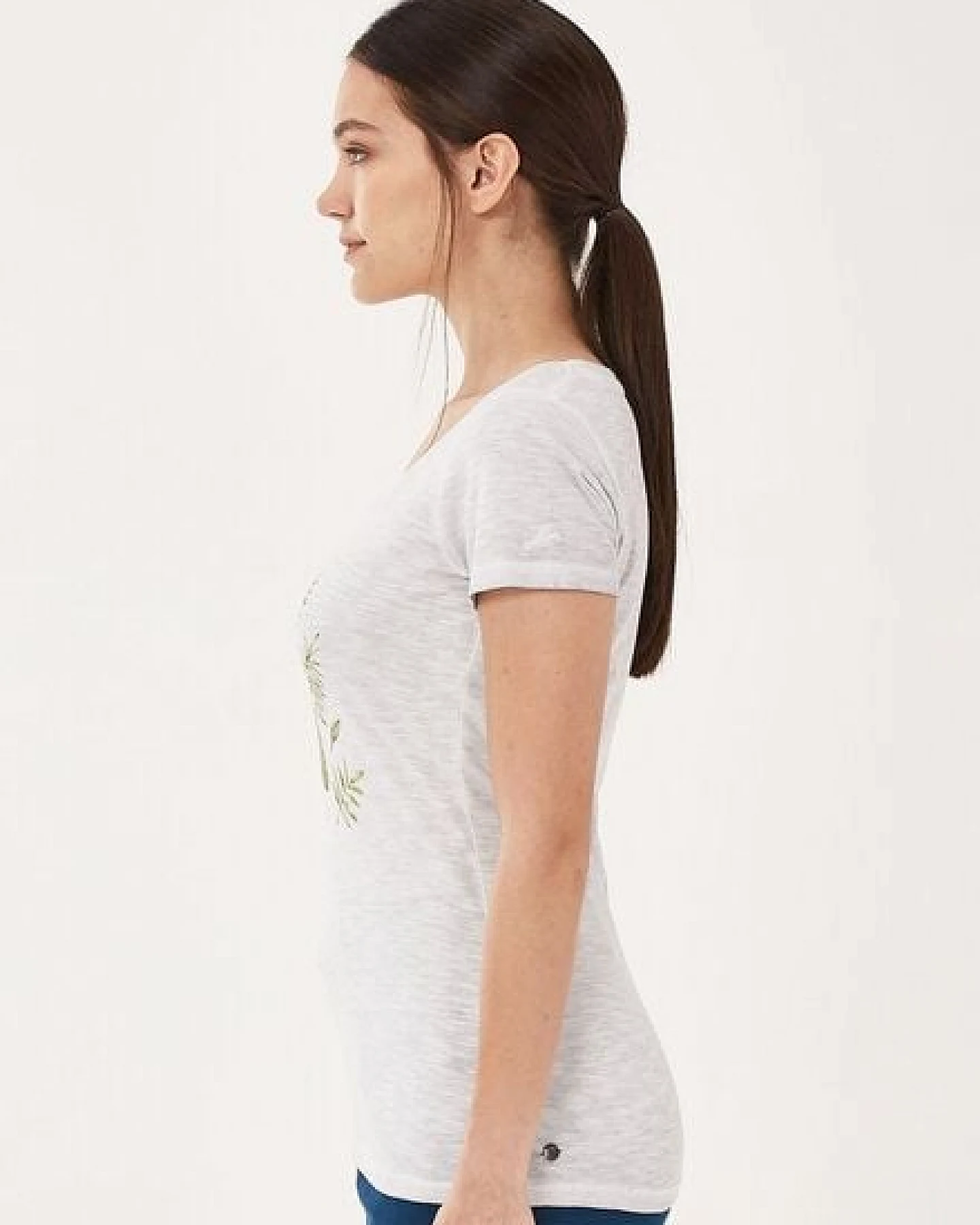 ORGANICATION Garment Dyed T-Shirt aus Bio-Baumwolle mit Blatt-Print – Ansicht 3