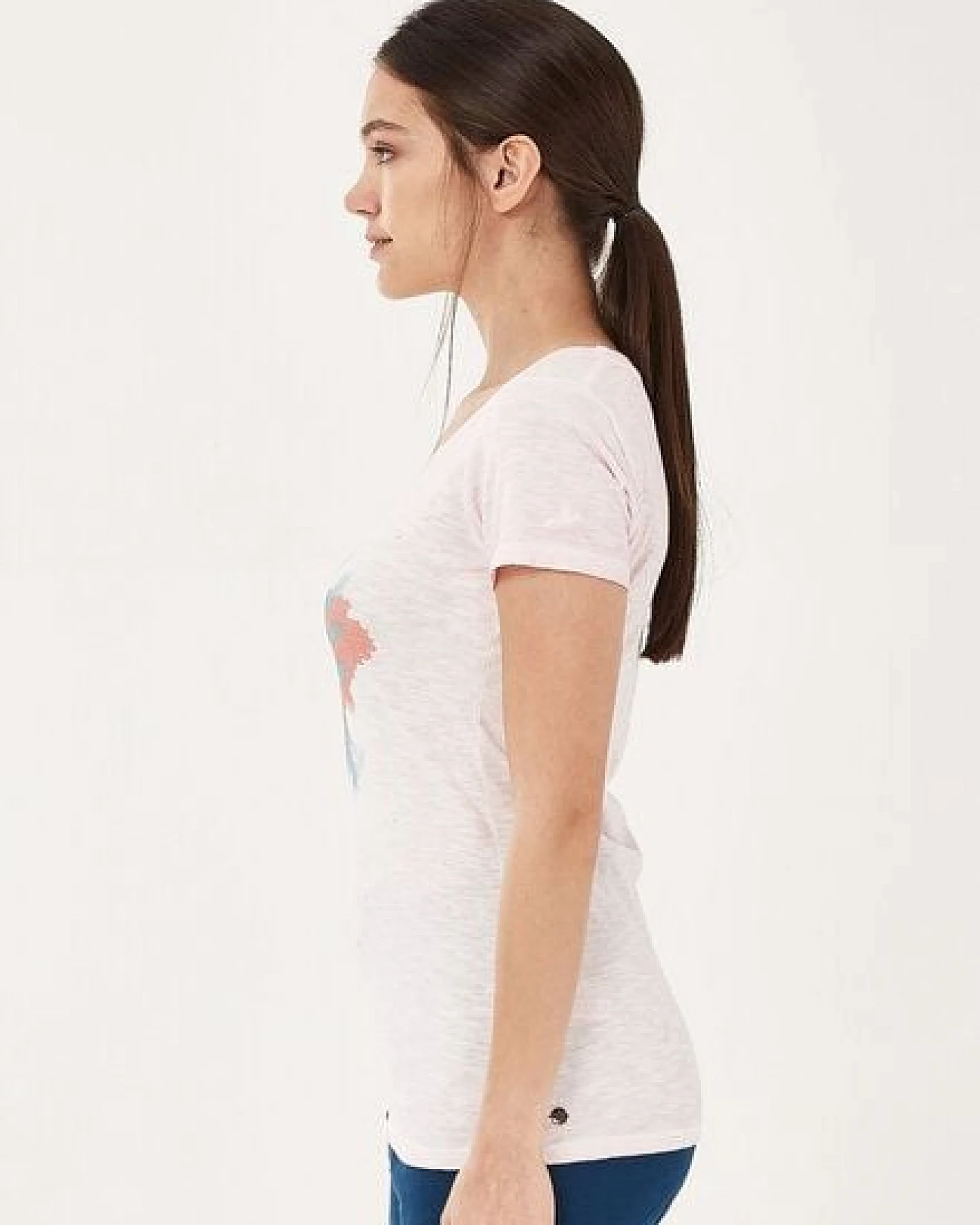 ORGANICATION Garment Dyed T-Shirt aus Bio-Baumwolle mit Vogel-Print – Ansicht 3