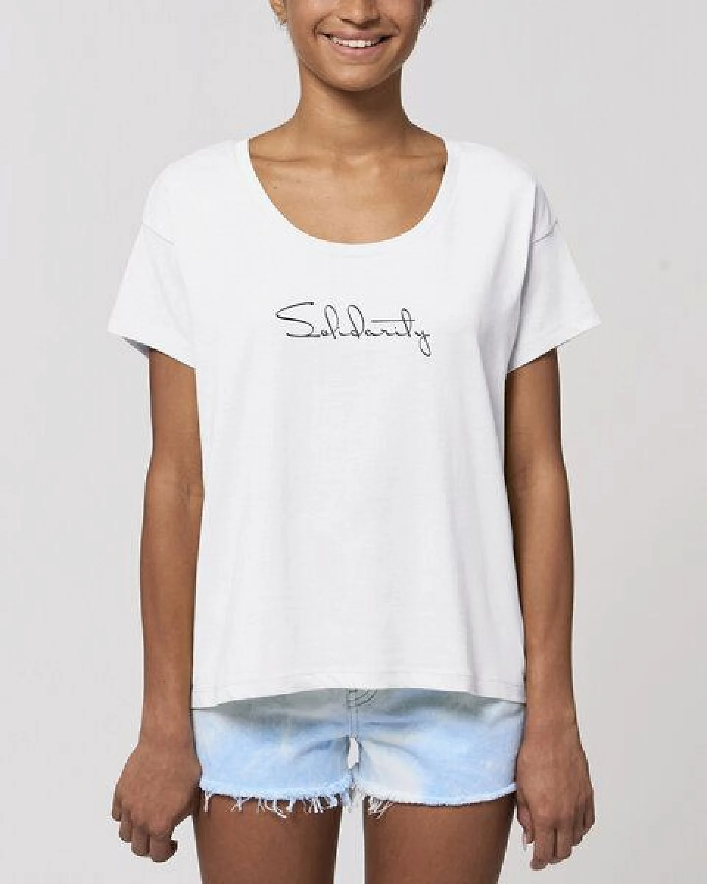 Human Family Oversize Damen Rundhals T-Shirt - Spread "Solidarity" – Ansicht 3