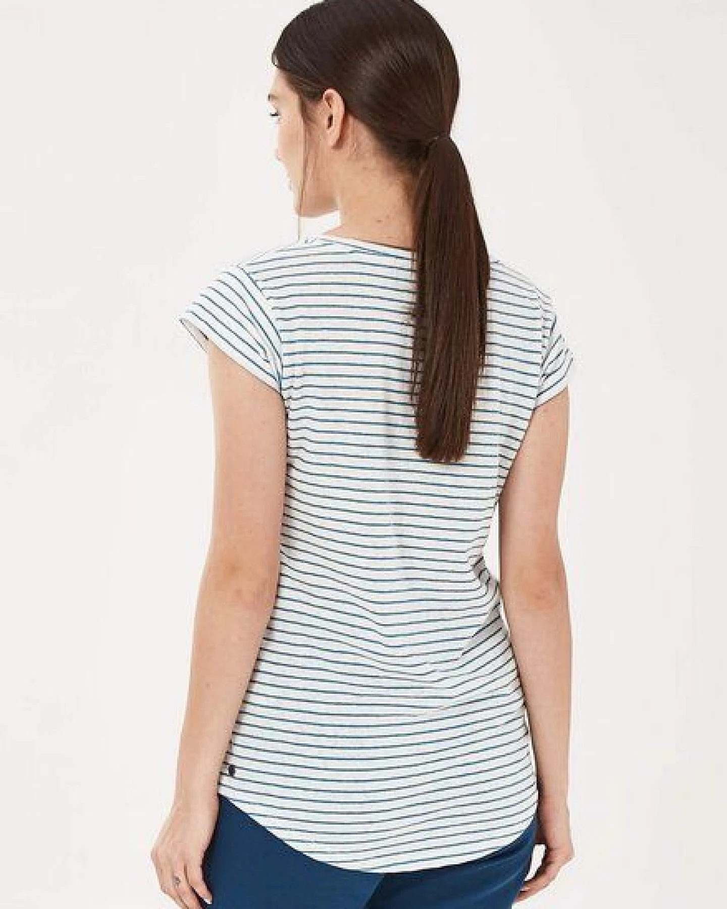 ORGANICATION T-Shirt aus Bio-Baumwolle und Leinen mit Ringelmuster – Ansicht 4