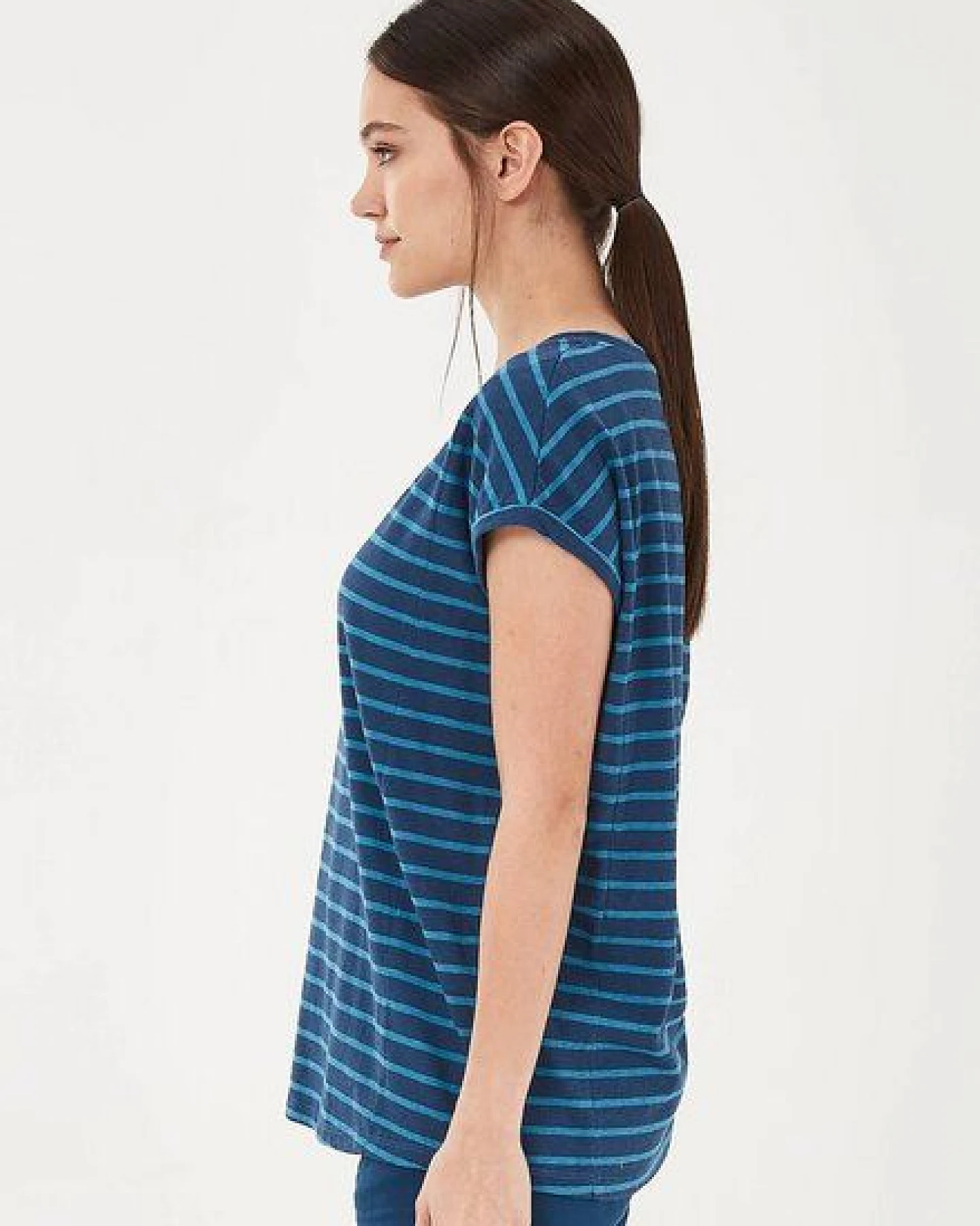 ORGANICATION T-Shirt aus Bio-Baumwolle und Leinen mit Ringelmuster – Ansicht 3