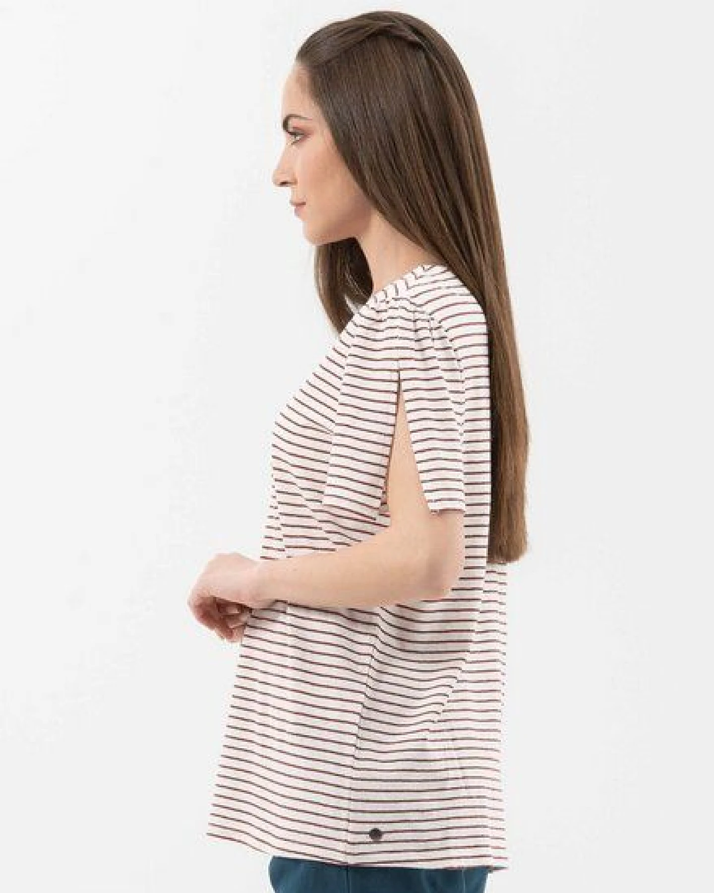 ORGANICATION T-Shirt aus Bio-Baumwolle und Leinen mit Armschlitze – Ansicht 3