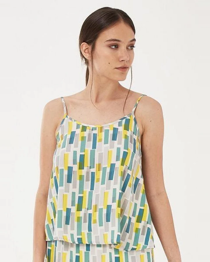 ORGANICATION Spaghettiträger-Top aus TENCEL Lyocell mit Allover-Print