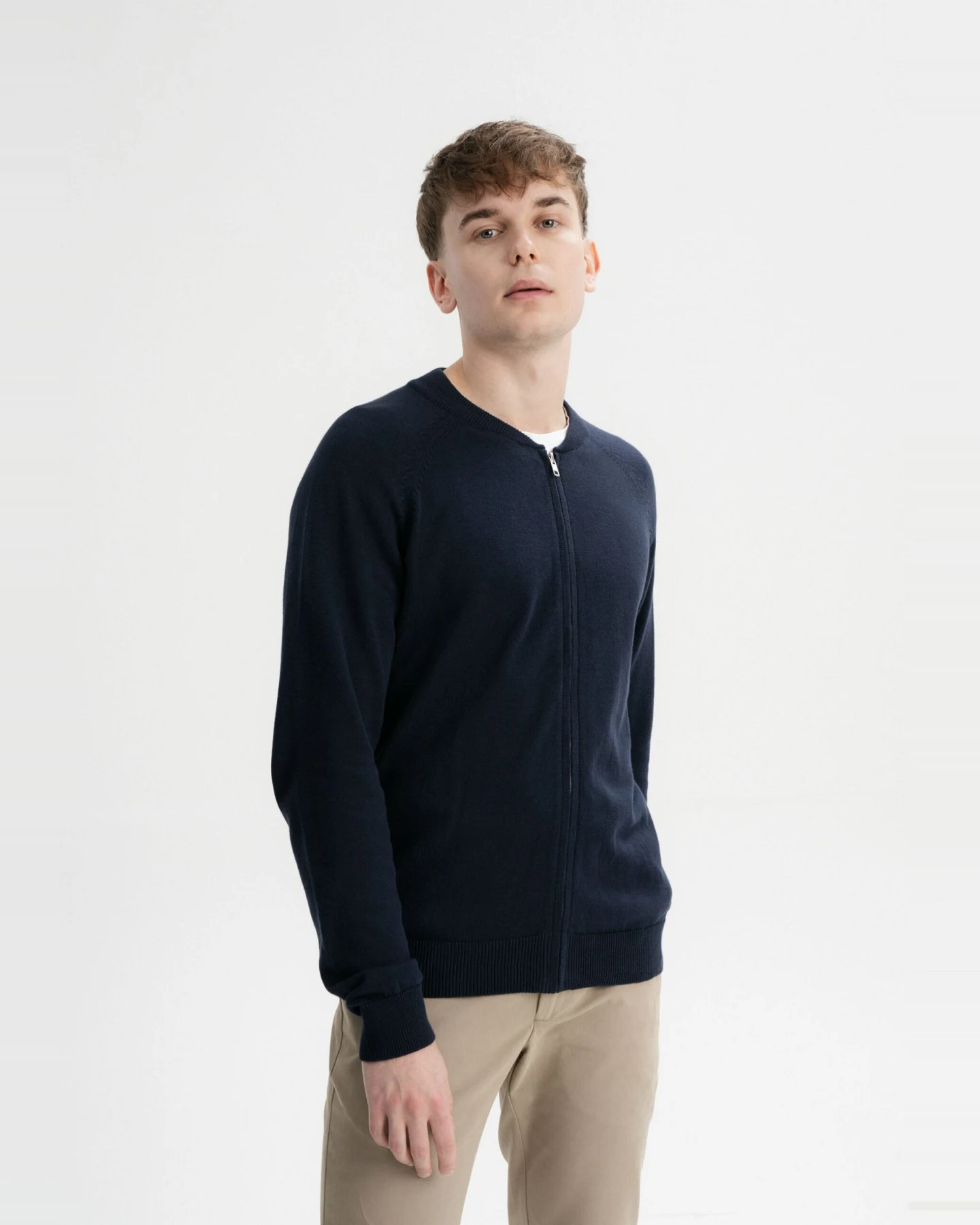 MELA Herren vegan Strickjacke Shamial Navy – Ansicht 2