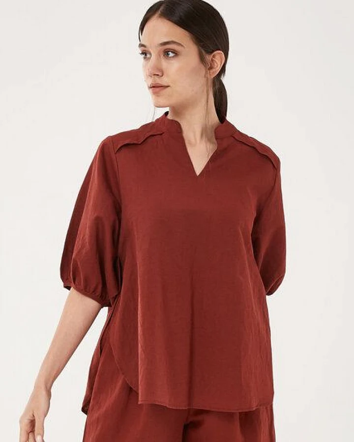 ORGANICATION Bluse aus Leinen mit Bio-Baumwolle
