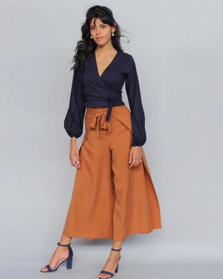 ManduTrap Tencel Wickelhose Leera in "cognac braun"